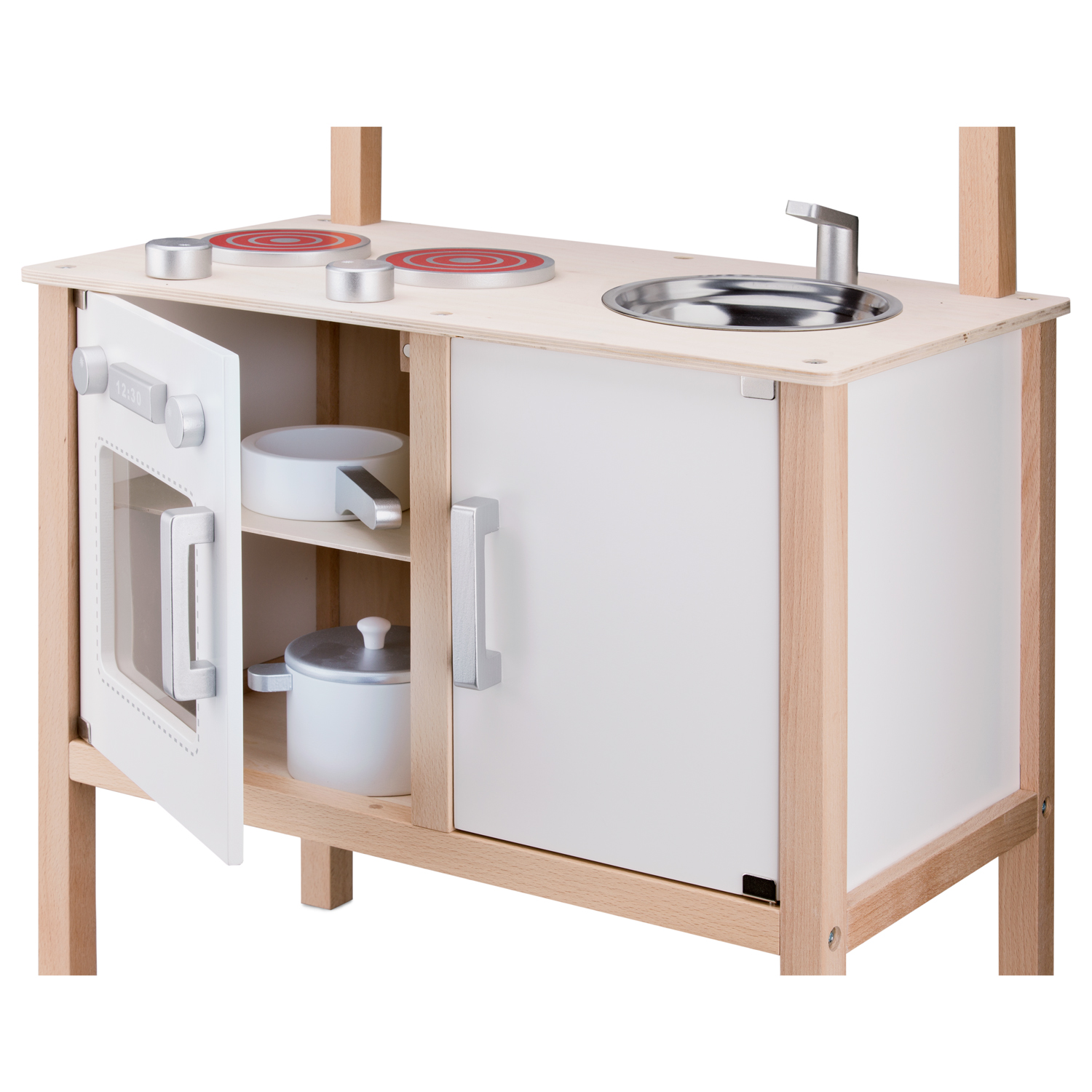 Küchenzeile Kinderküche aus Holz Modern Weiß Holzküche Holzspielzeug Küchenzeile Kinderküche aus Holz Modern Weiß Holzküche Holzspielzeug