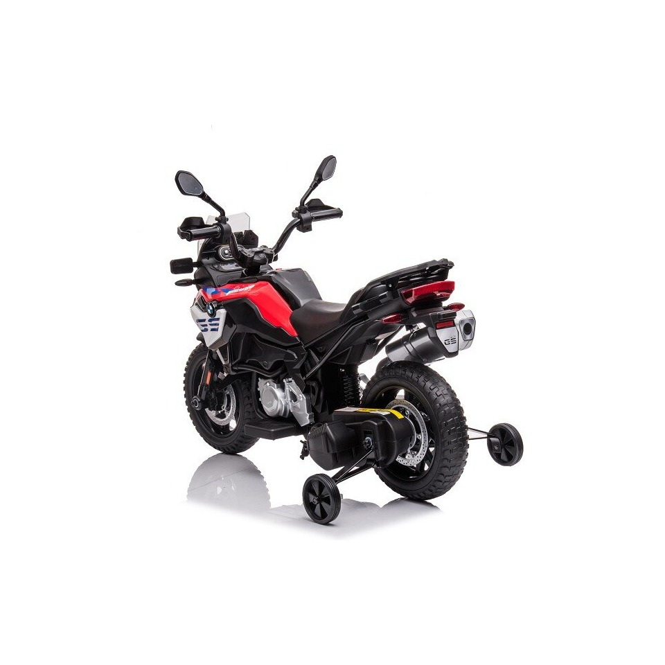 ES-Toys Elektro Kindermotorrad BMW F850 GS – 12V7A Akku – mit Stützräder, Musik und Lichter -EVA Reifen
