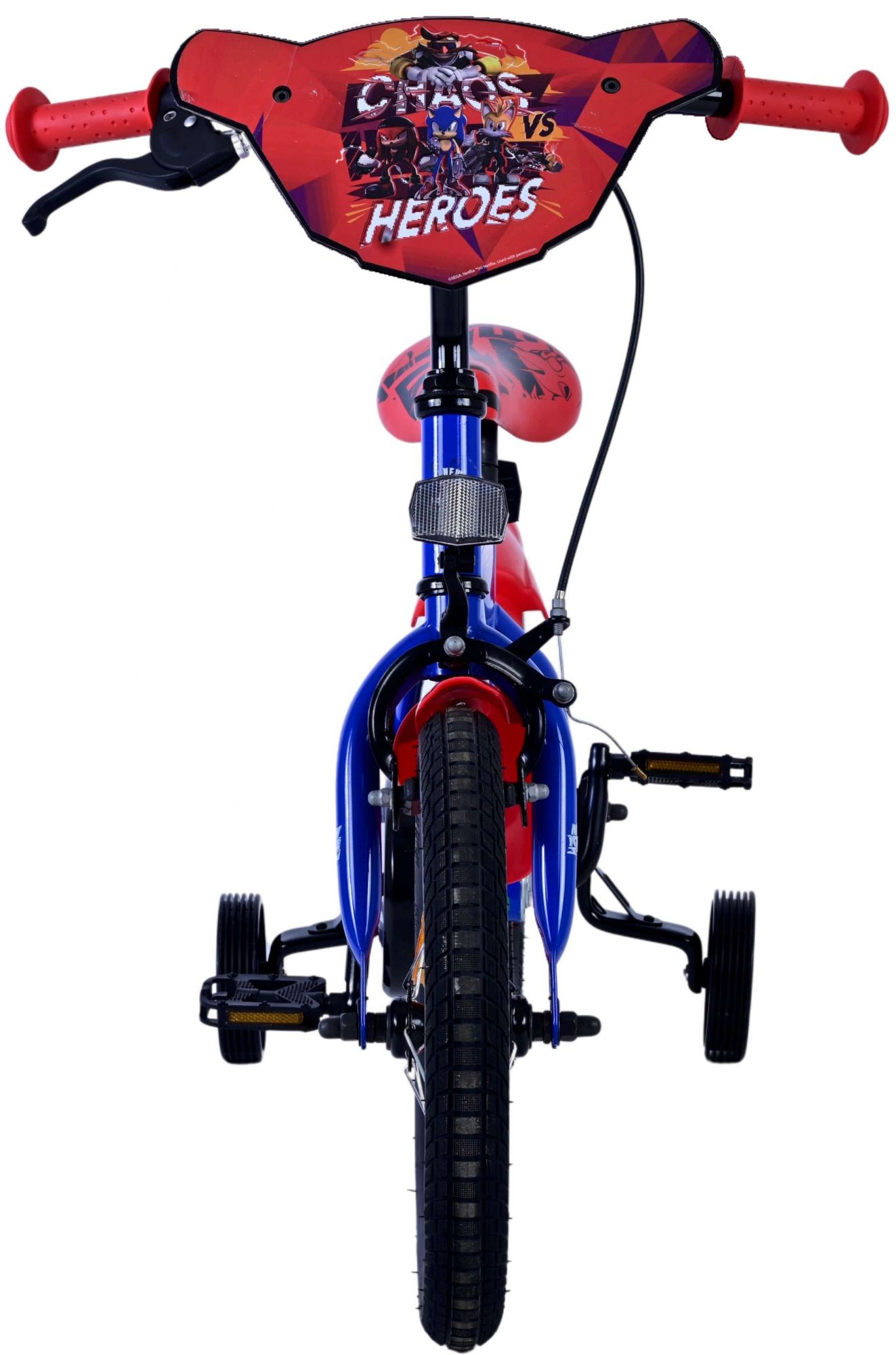 Kinderfahrrad Sonic Prime für Jungen 14 Zoll Kinderrad in Blau Rot