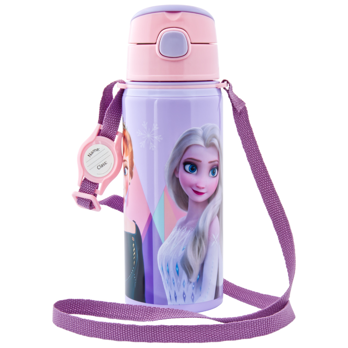 Kinder Trinkflasche Frozen 600ml Aluminium Flasche Tragegurt Elsa Anna