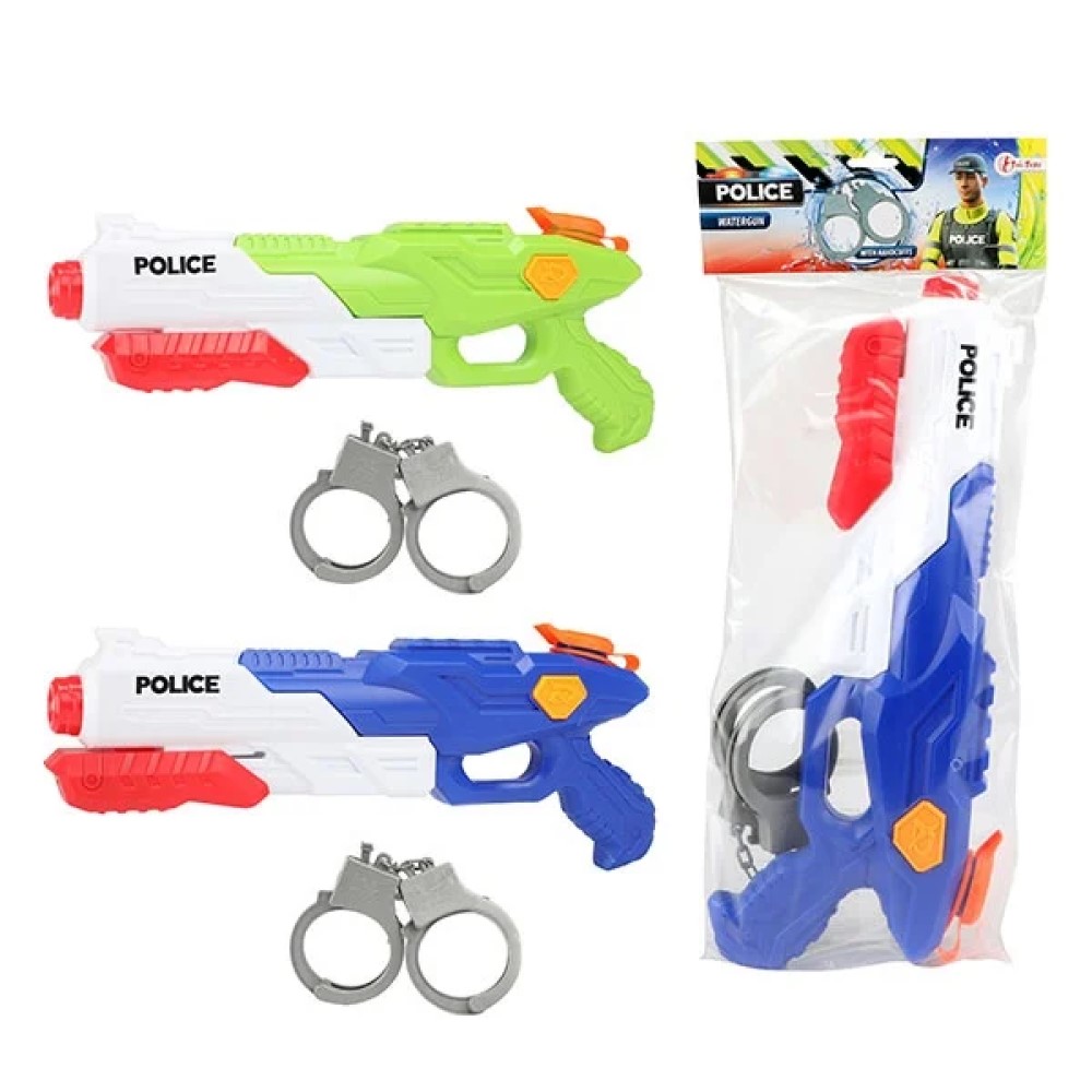 Polizei Wasserpistole mit Handschellen 40cm Polizei Wasserpistole mit Handschellen 40cm