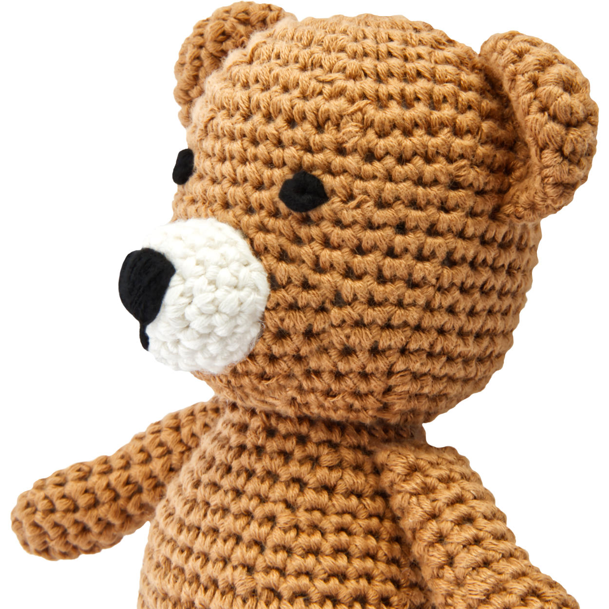 Handgestrickter Bär gehäkelt aus Baumwolle Spielzeug 15 cm