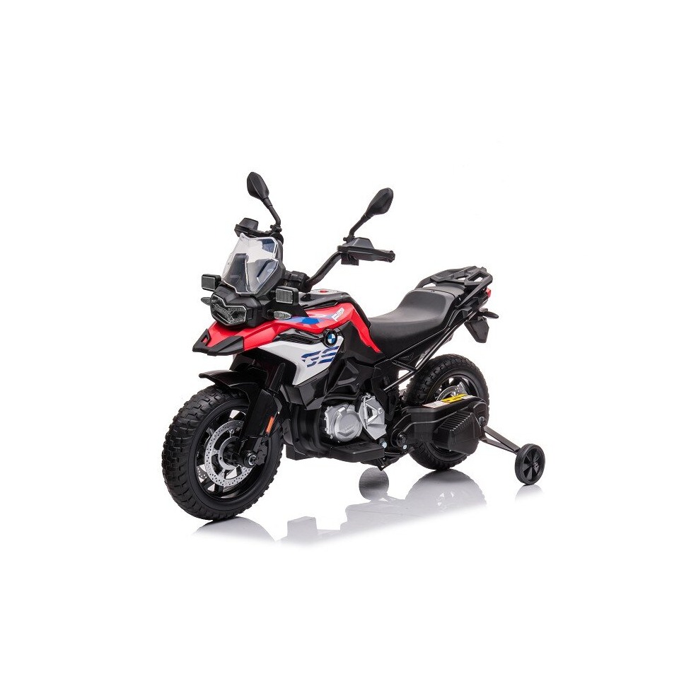 ES-Toys Elektro Kindermotorrad BMW F850 GS – 12V7A Akku – mit Stützräder, Musik und Lichter -EVA Reifen