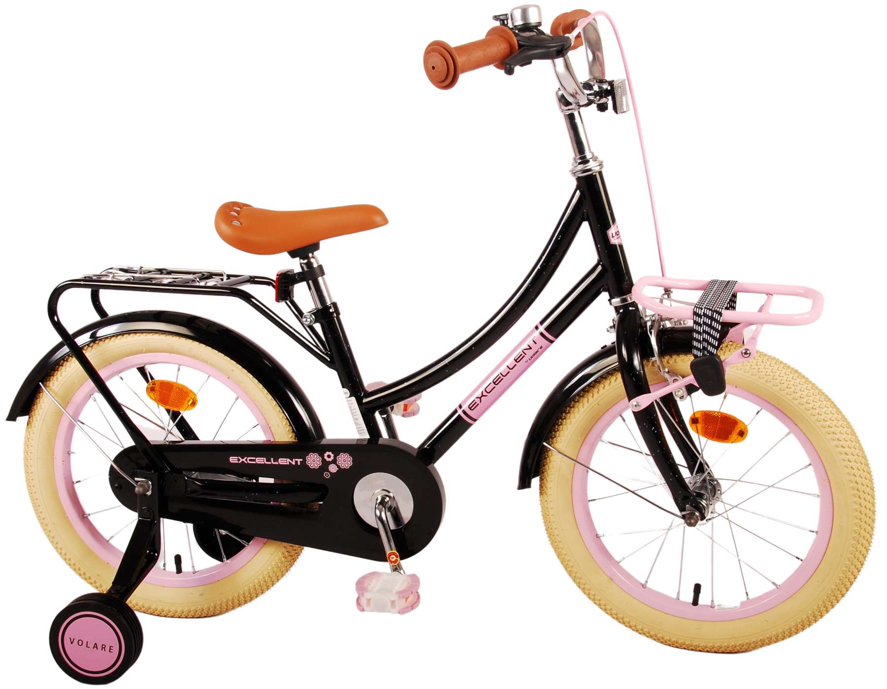 Kinderfahrrad Excellent Fahrrad für Mädchen 16 Zoll Kinderrad Schwarz