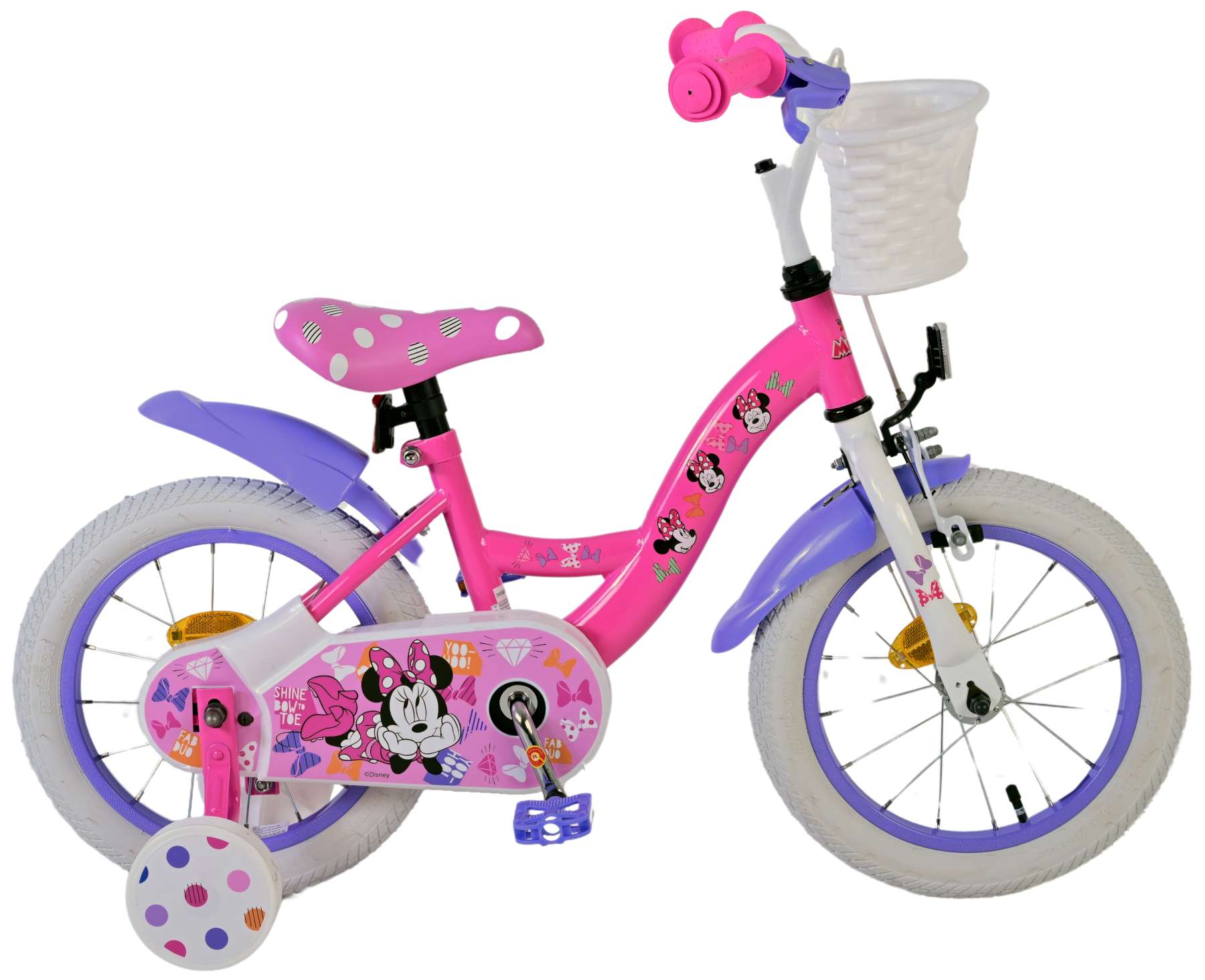 Kinderfahrrad Disney Minnie Fahrrad in Rosa für Mädchen 14 Zoll