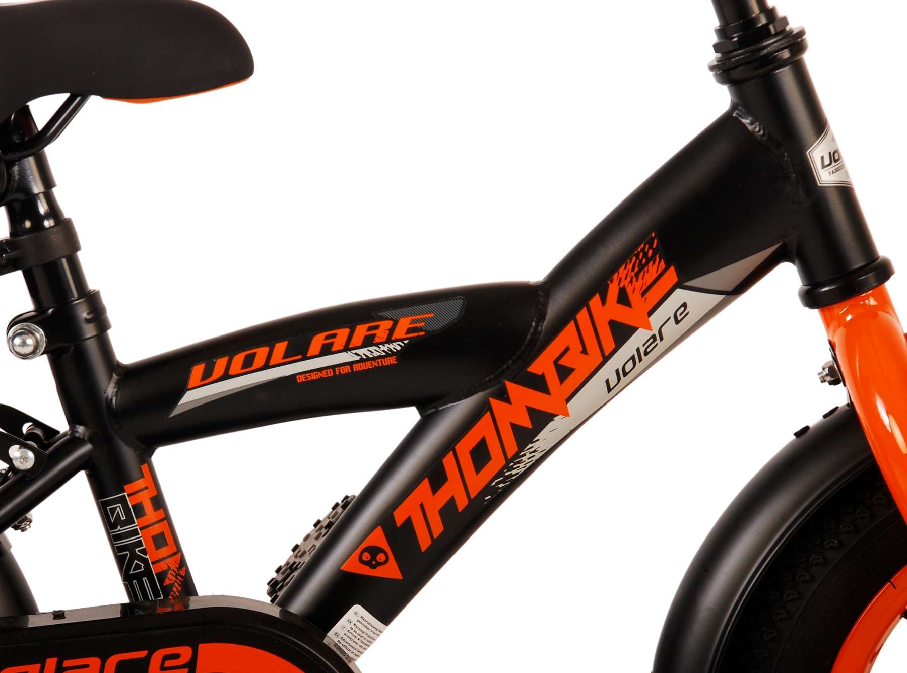 Kinderfahrrad Thombike für Jungen 12 Zoll Kinderrad in Schwarz Orange