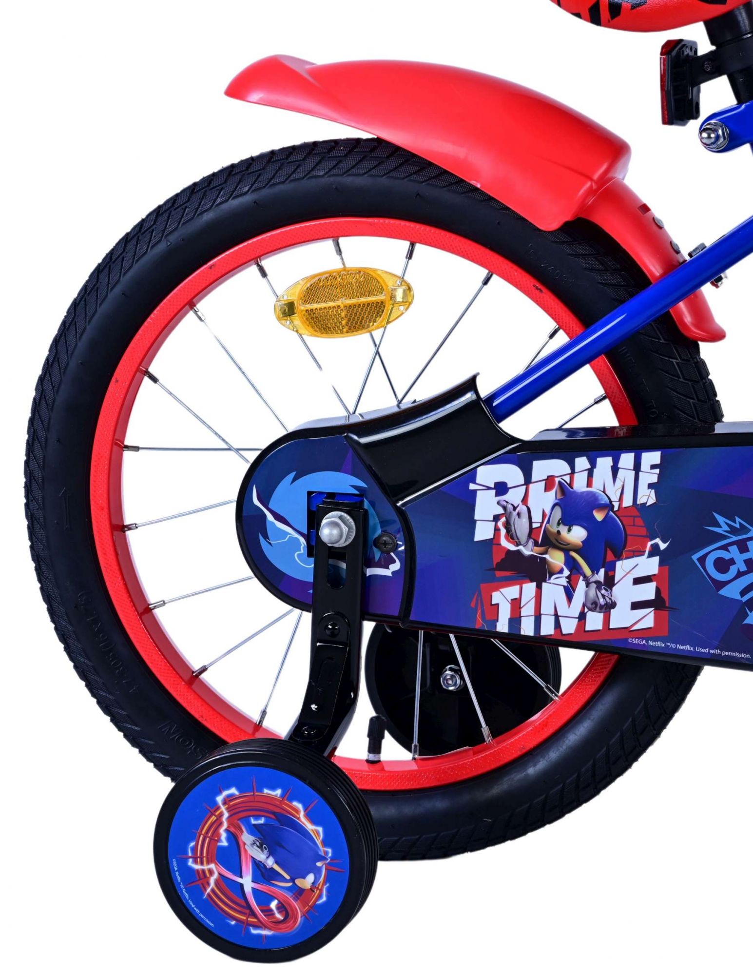 Kinderfahrrad Sonic Prime Fahrrad Jungen 16 Zoll Kinderrad in Blau Rot