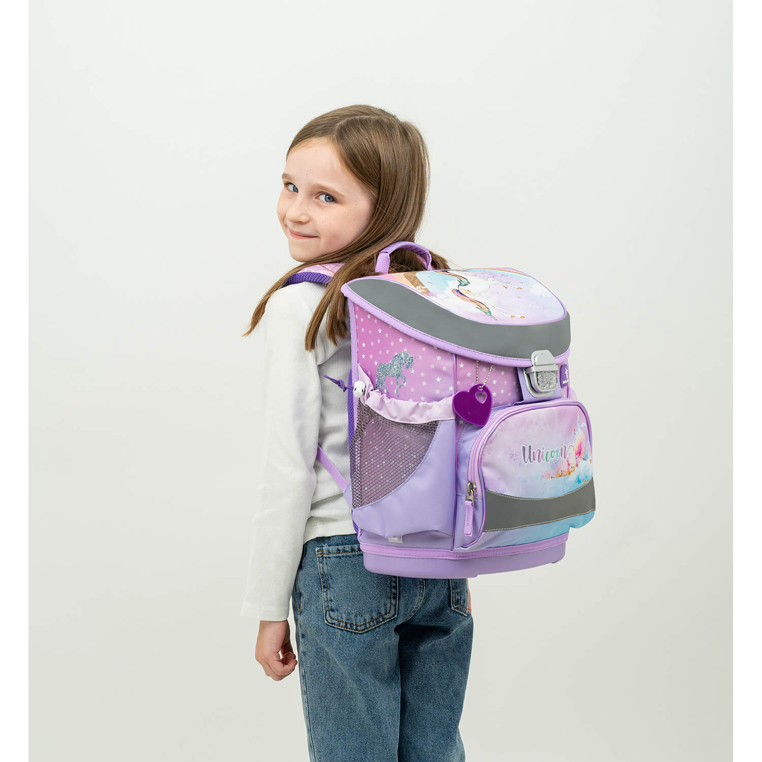 Belmil Mini-Fit ergonomisches Schulranzen-Set 4-teilig "Rainbow Unicorn" mit Brustgurt Belmil Mini-Fit ergonomisches Schulranzen-Set 4-teilig "Rainbow Unicorn" mit Brustgurt