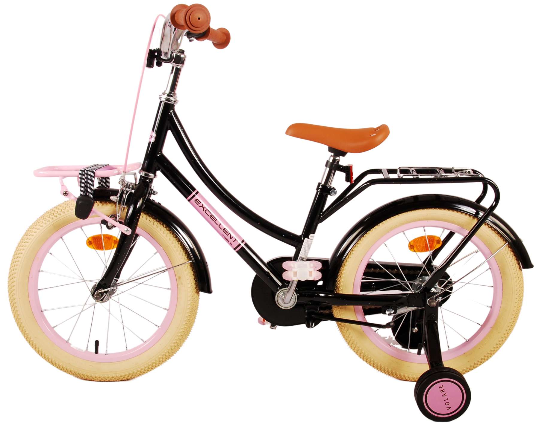 Kinderfahrrad Excellent Fahrrad für Mädchen 16 Zoll Kinderrad Schwarz