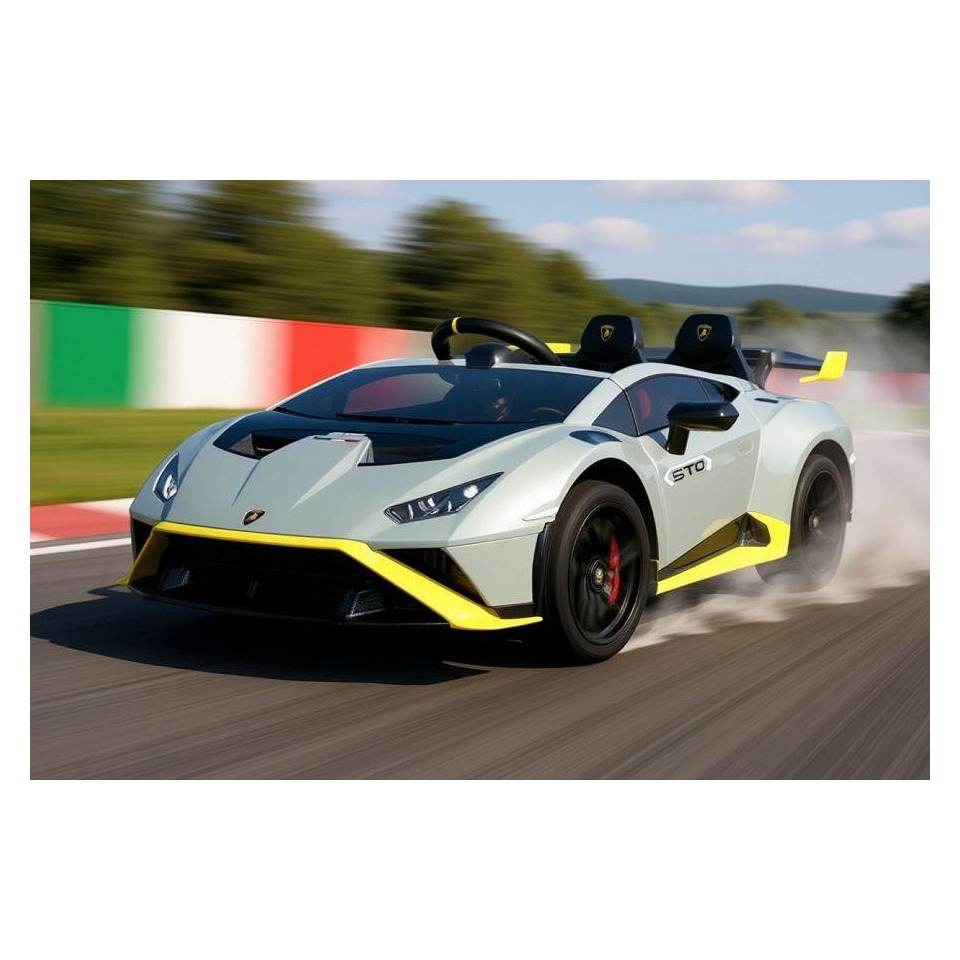 ES-Toys Elektro Kinderauto „Lamborghini Huracan STO Drift“ – lizenziert – 24V Akku, 2 Motoren- 2,4Ghz Fernsteuerung, MP3, Ledersitz+EVA – Weiss ES-Toys Elektro Kinderauto „Lamborghini Huracan STO Drift“ – lizenziert – 24V Akku, 2 Motoren- 2,4Ghz Fernsteuerung, MP3, Ledersitz+EVA – Weiss