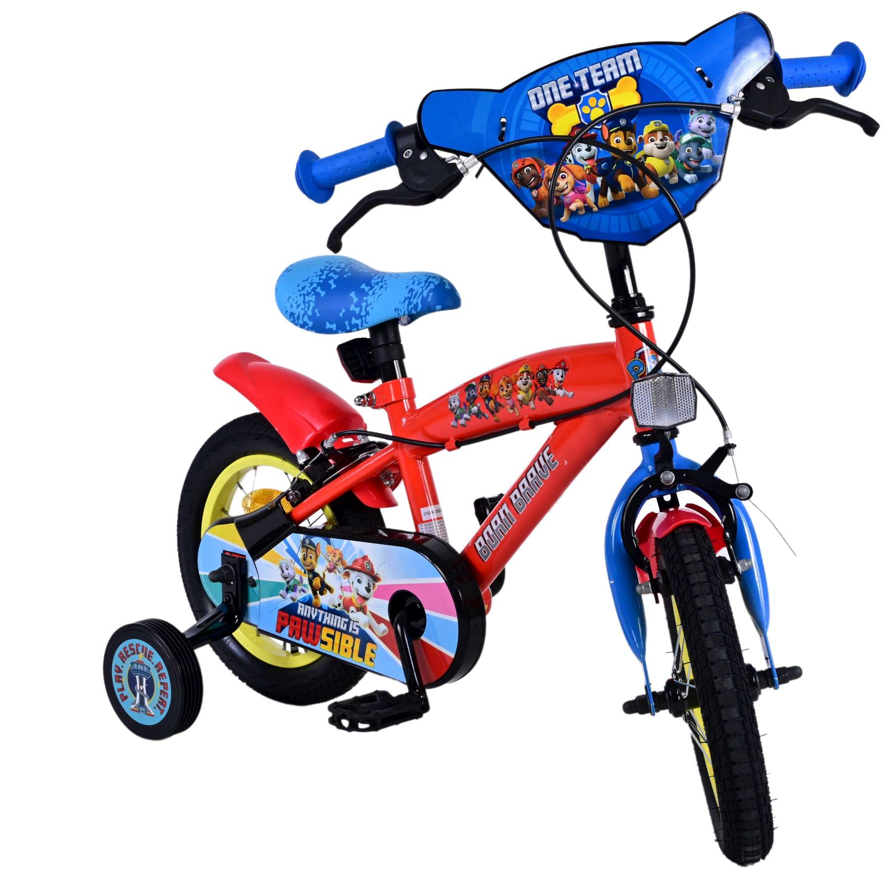 Kinderfahrrad Paw Patrol für Jungen 14 Zoll Kinderrad in Rot Fahrrad