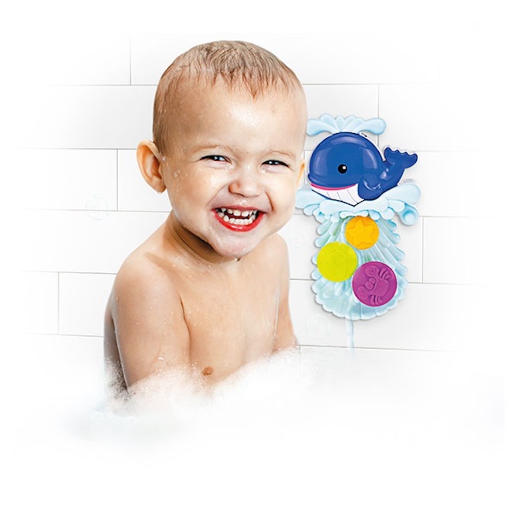 Wasserspielzeug Wassermühle Wal mit Saugnapf - Baby Badewanne