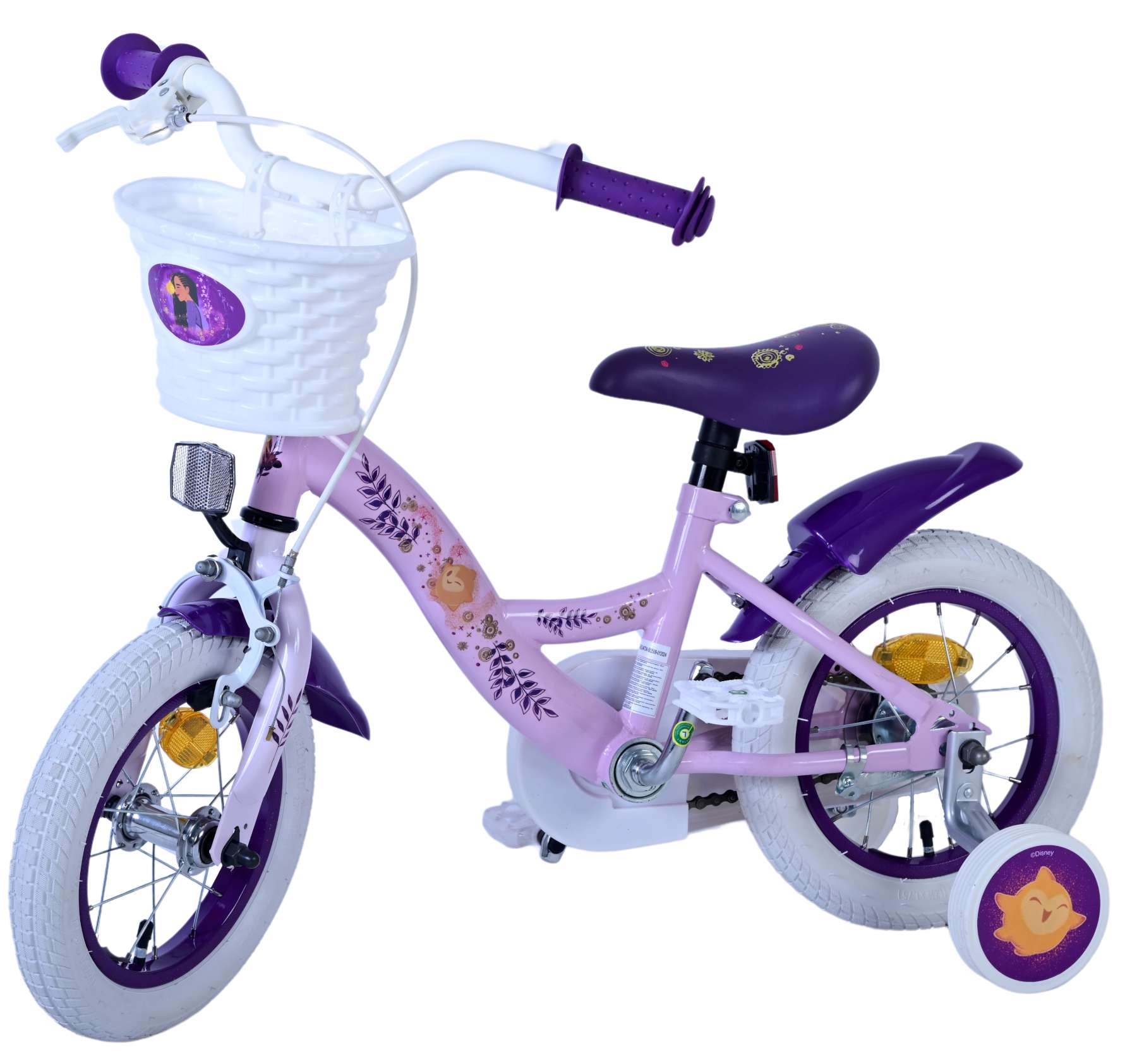 Kinderfahrrad Disney Wish Fahrrad für Mädchen 12 Zoll Lila Kinderrad