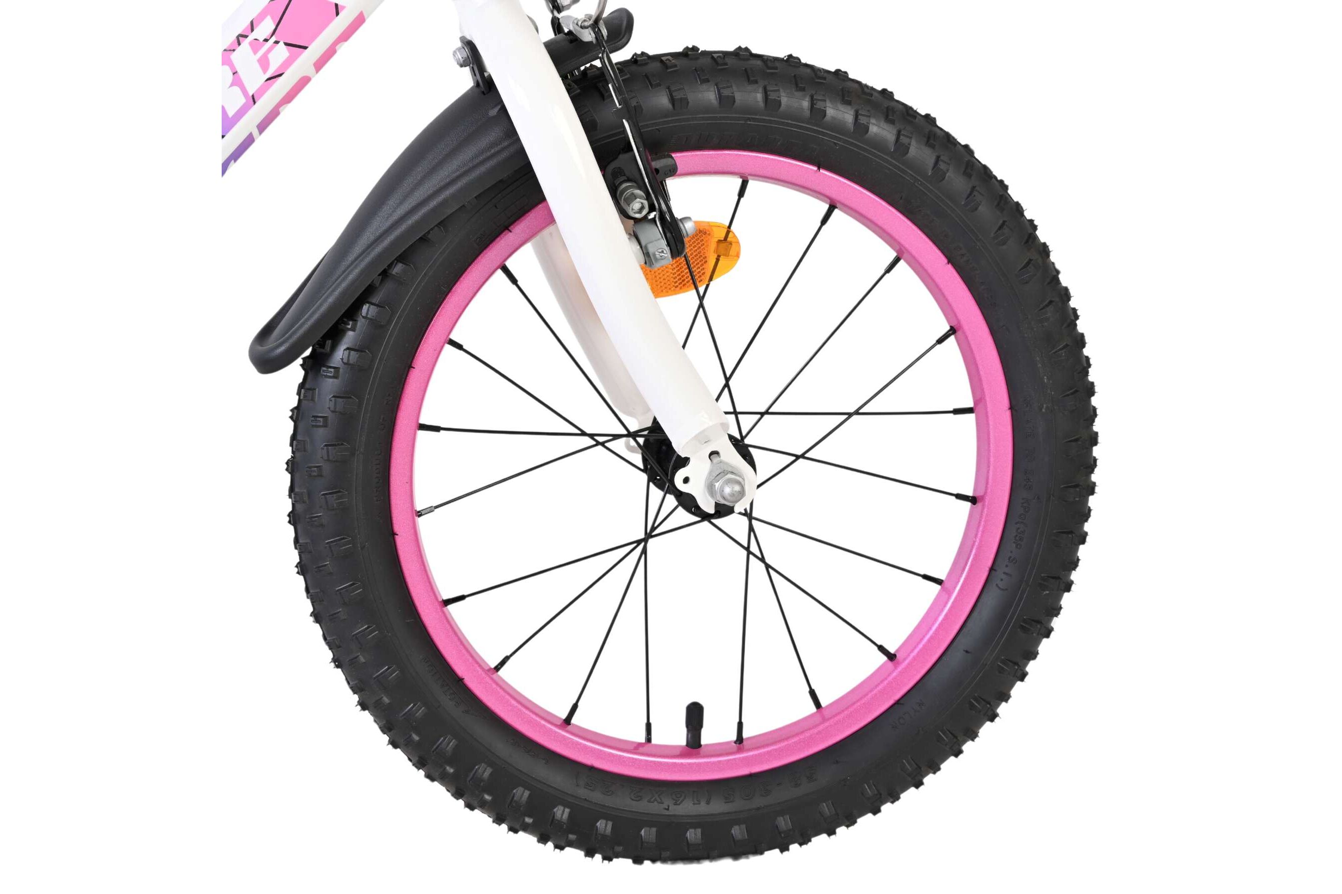 Volare Kinderfahrrad Lily für Mädchen 16 Zoll Kinderrad in Weiß Rosa Lila, Zwei Handbremsen Volare Kinderfahrrad Lily für Mädchen 16 Zoll Kinderrad in Weiß Rosa Lila, Zwei Handbremsen