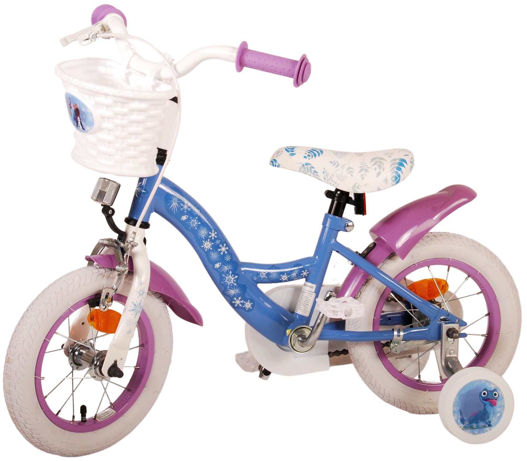 Kinderfahrrad Disney Frozen 2 für Mädchen 12 Zoll Kinderrad Blau/Lila