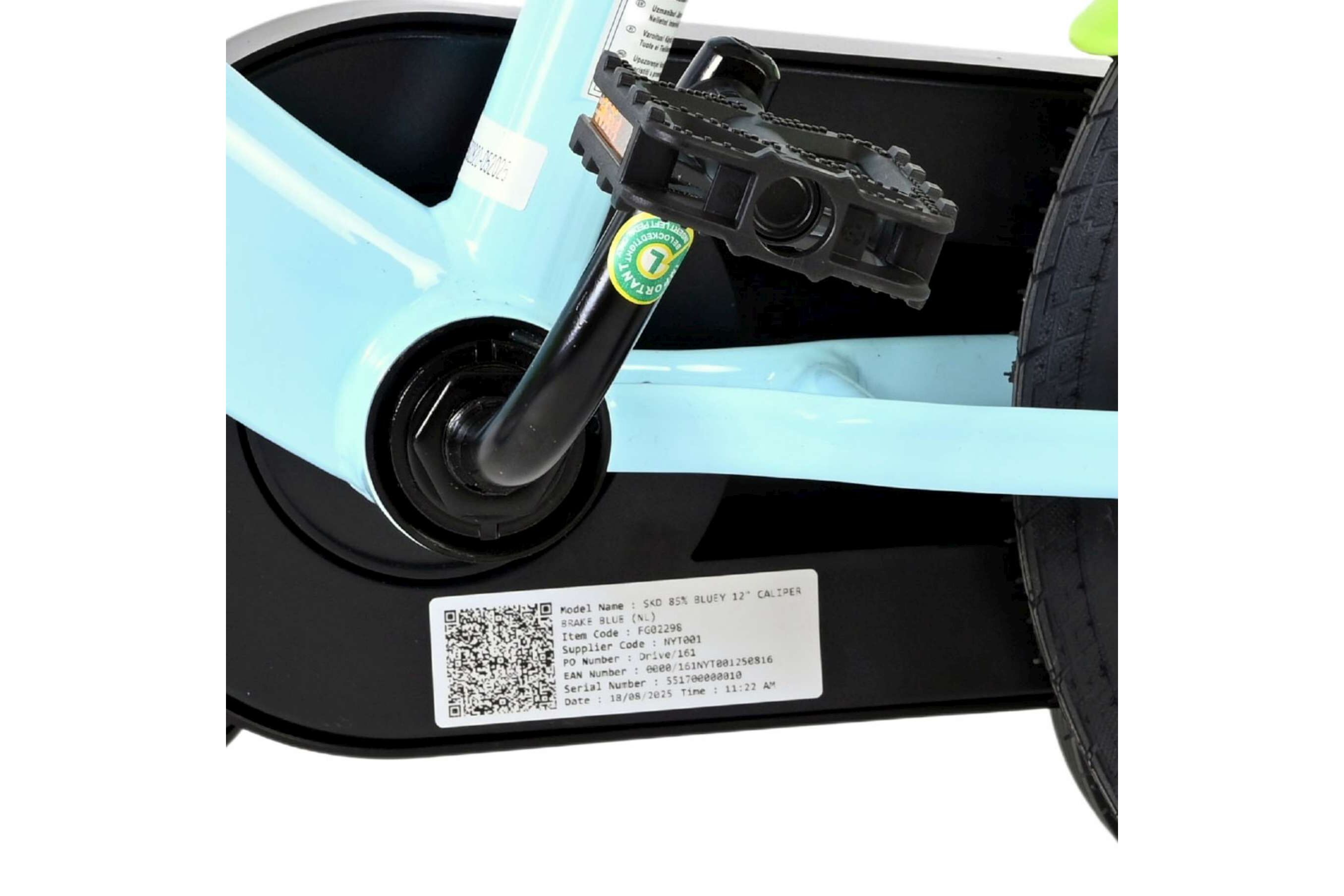 Volare Kinderfahrrad Bluey 12 Zoll Kinderrad in Uni, Hellblau, Zwei Handbremsen Volare Kinderfahrrad Bluey 12 Zoll Kinderrad in Uni, Hellblau, Zwei Handbremsen