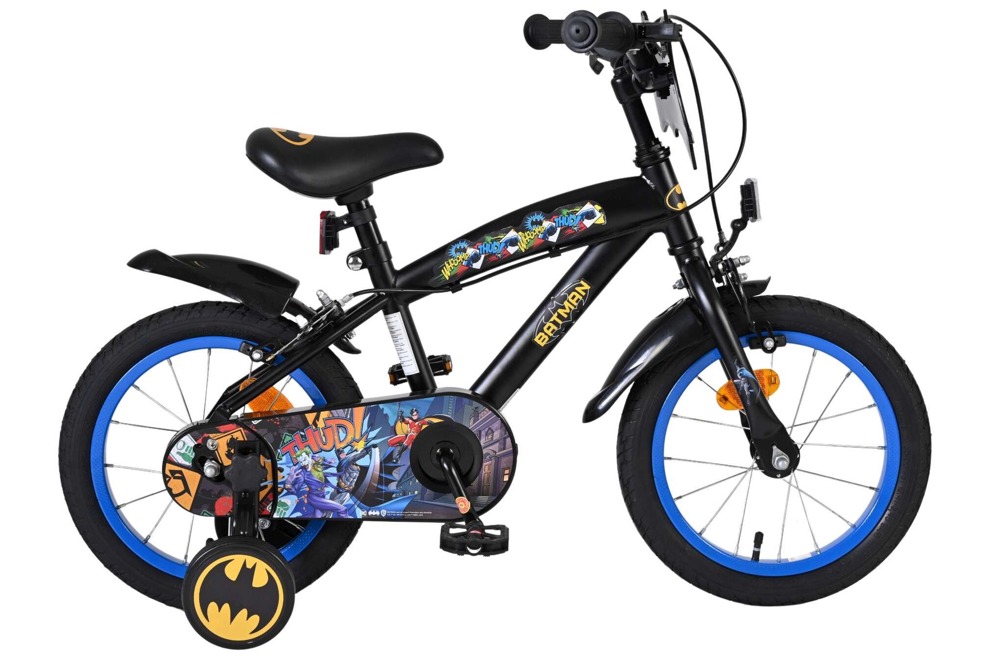 Volare Kinderfahrrad Batman für Jungen 14 Zoll Kinderrad in Schwarz, Zwei Handbremsen Volare Kinderfahrrad Batman für Jungen 14 Zoll Kinderrad in Schwarz, Zwei Handbremsen