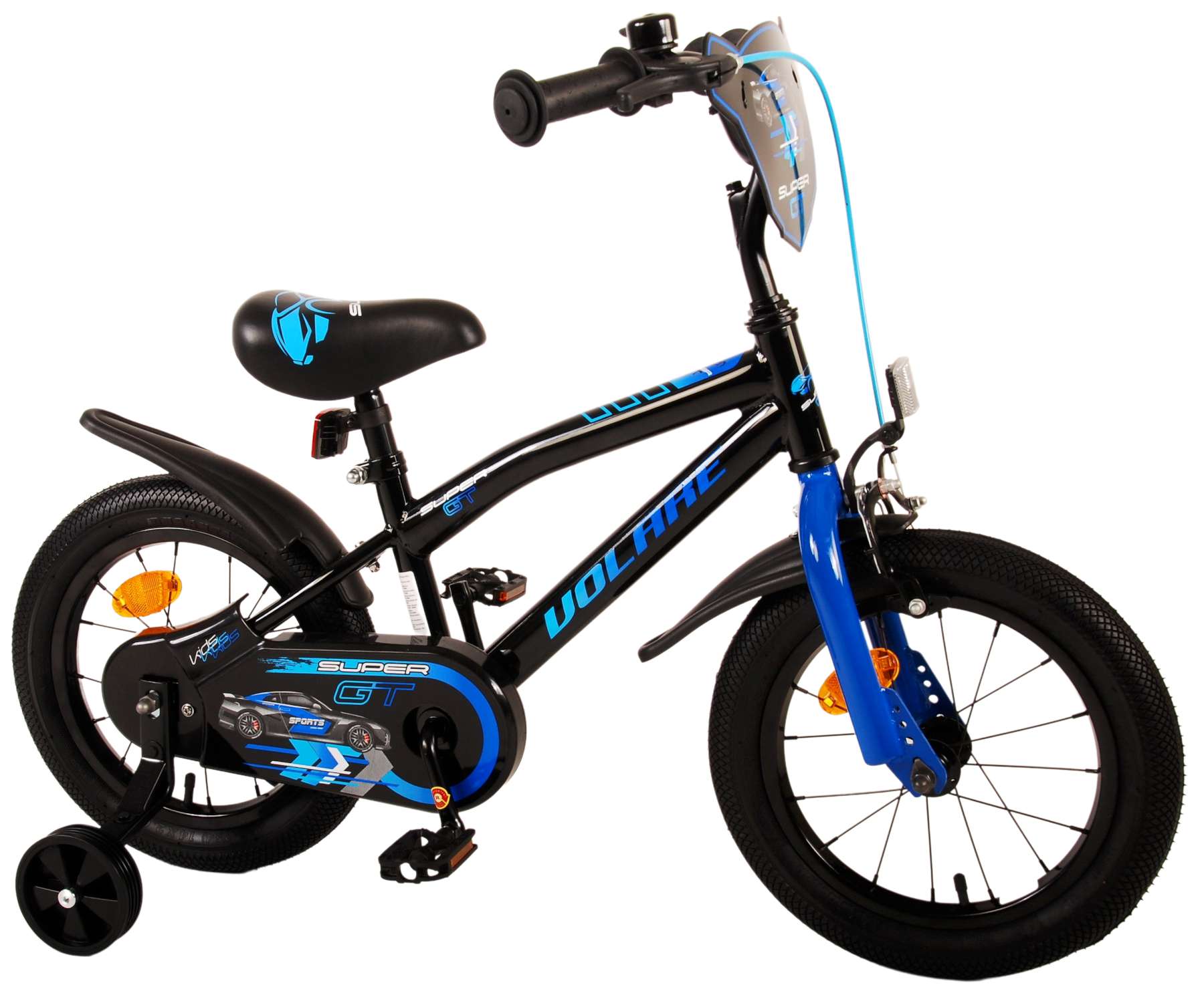 Kinderfahrrad Super GT für Jungen 14 Zoll Kinderrad in Blau Fahrrad