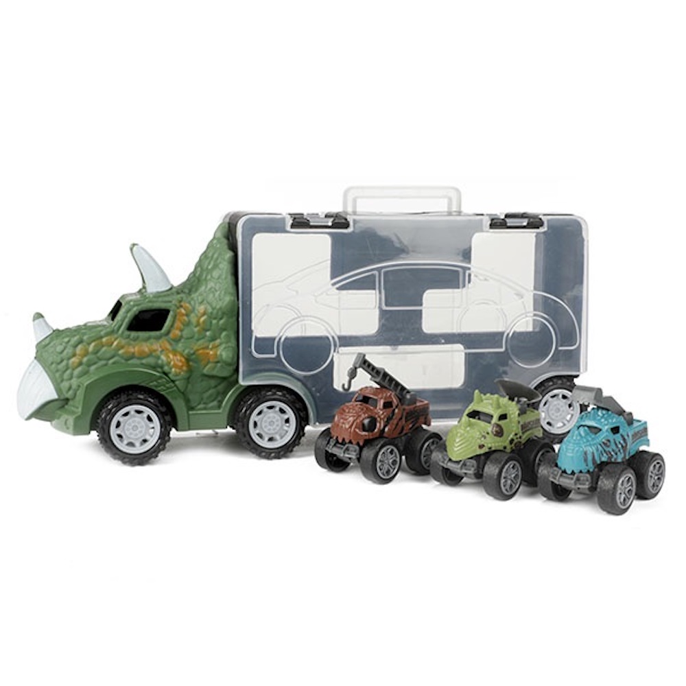 Dinotruck mit 3 Auto und Rückzug Funktion Dinotruck mit 3 Auto und Rückzug Funktion