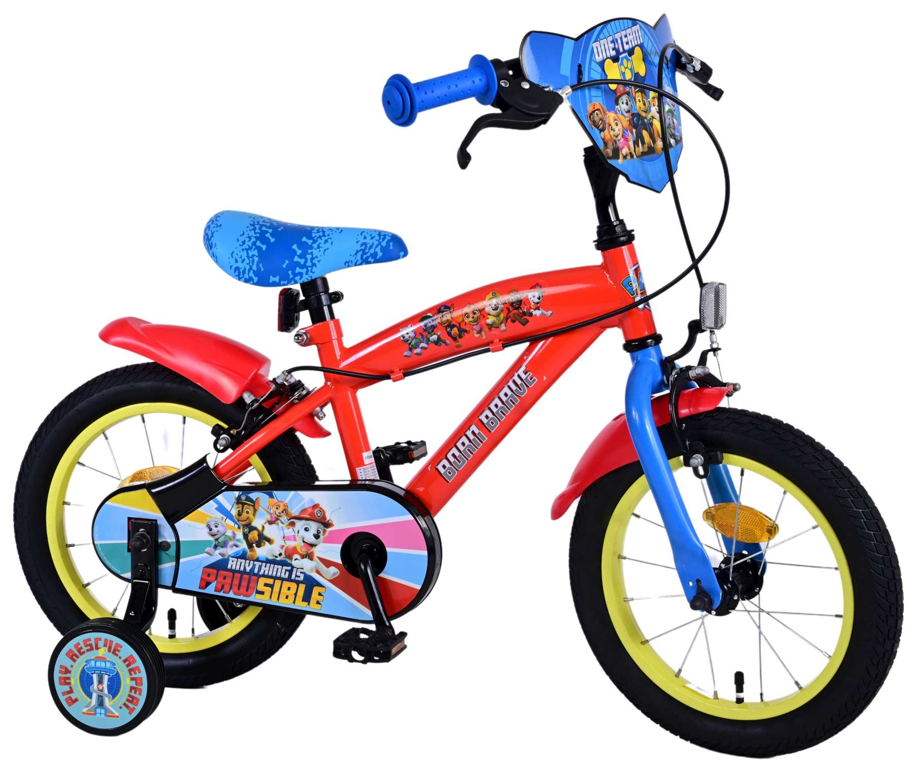 Kinderfahrrad Paw Patrol für Jungen 14 Zoll Kinderrad in Blau