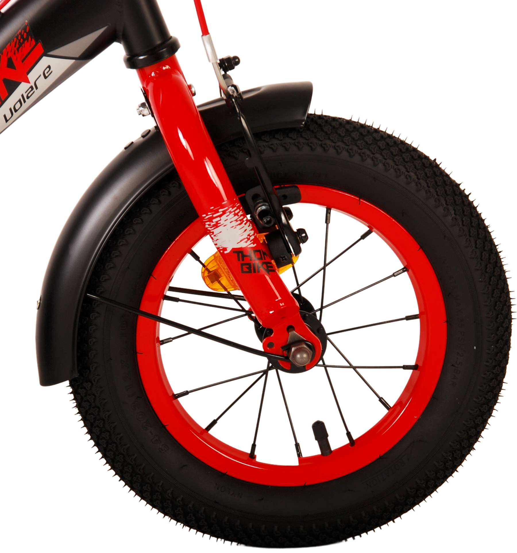 Kinderfahrrad Thombike für Jungen 12 Zoll Kinderrad in Schwarz Rot