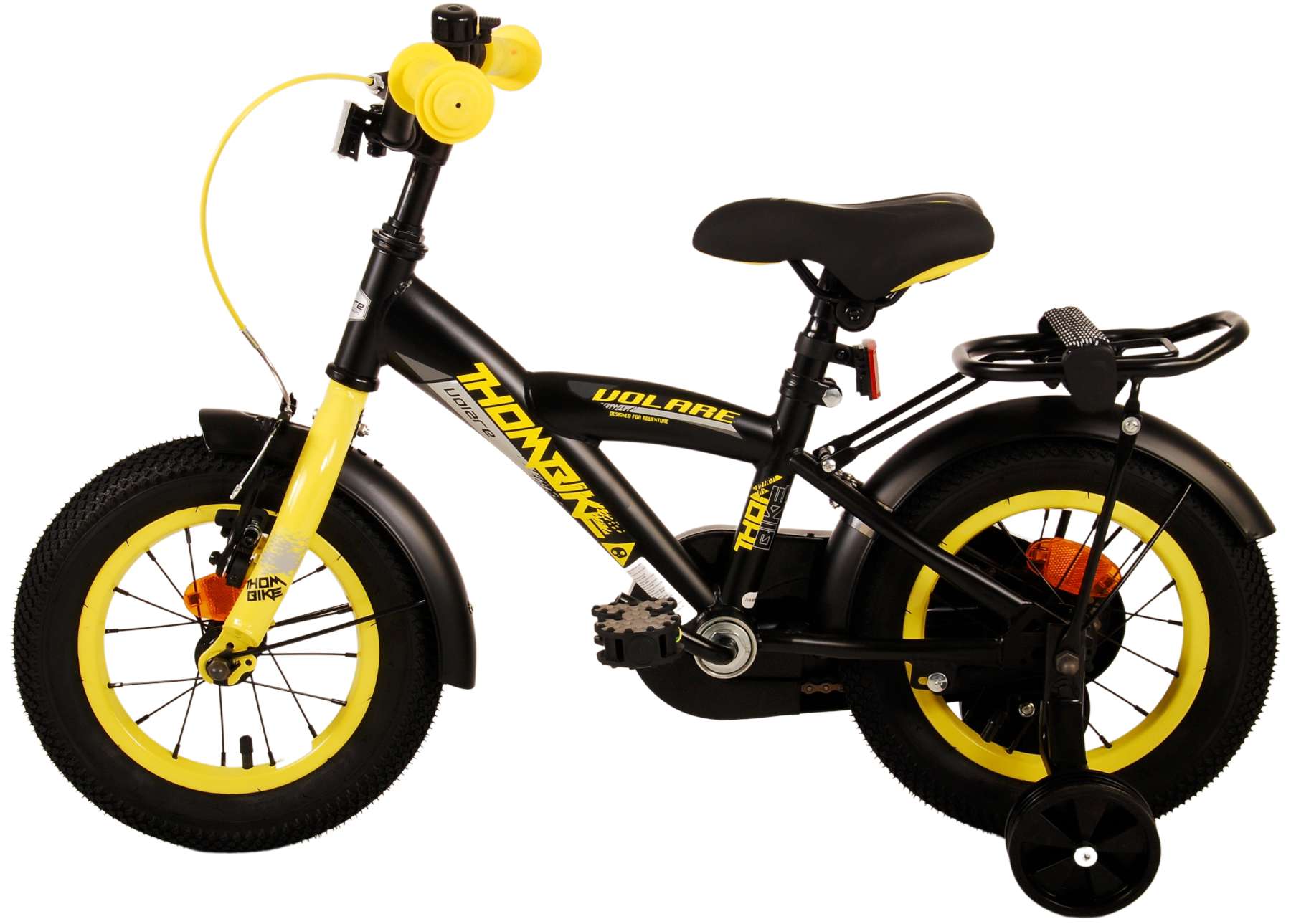 Kinderfahrrad Thombike für Jungen 12 Zoll Kinderrad in Schwarz Gelb