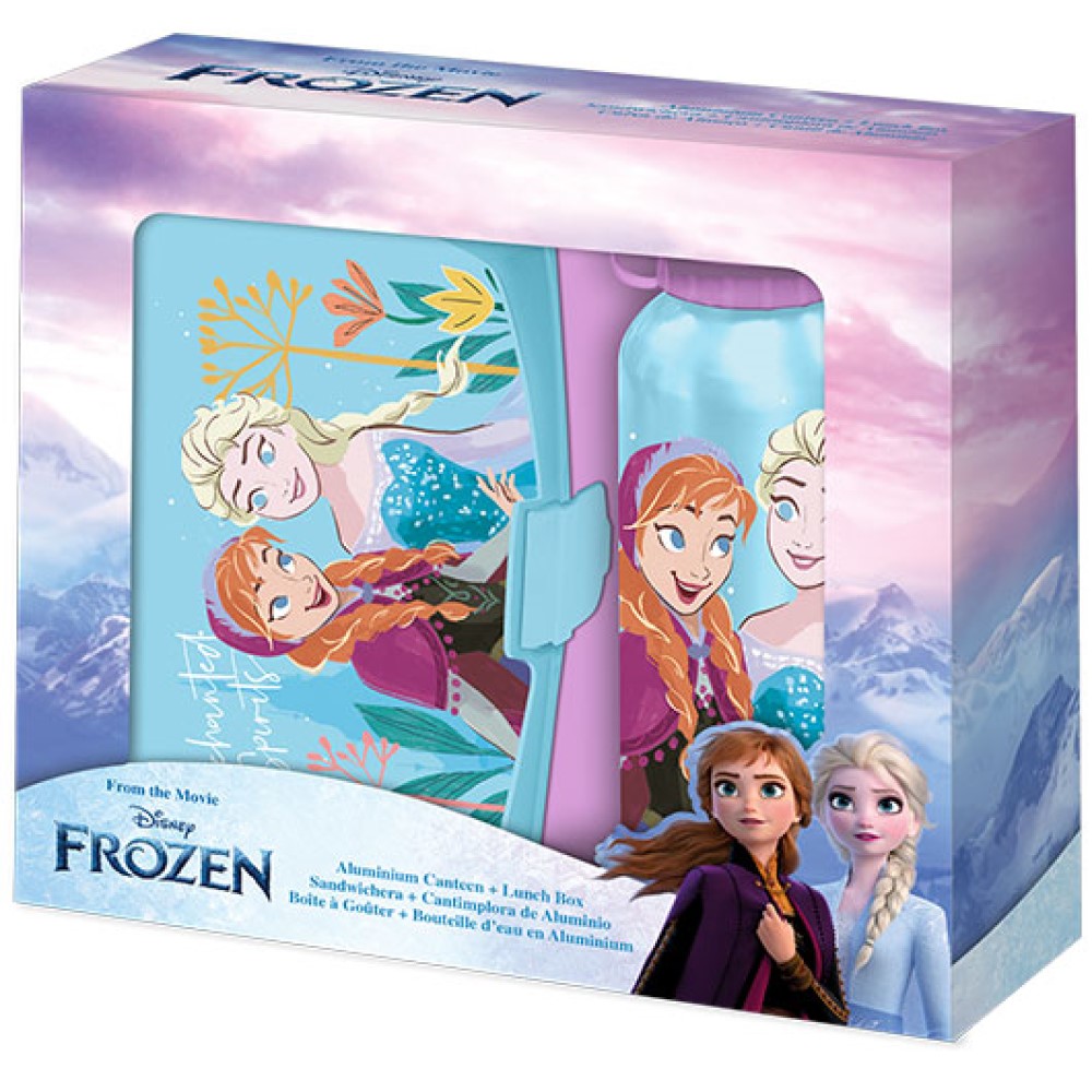 Disney Frozen Kinder-Lunchbox Brotdose Aluminium Trinkflasche Elsa Anna