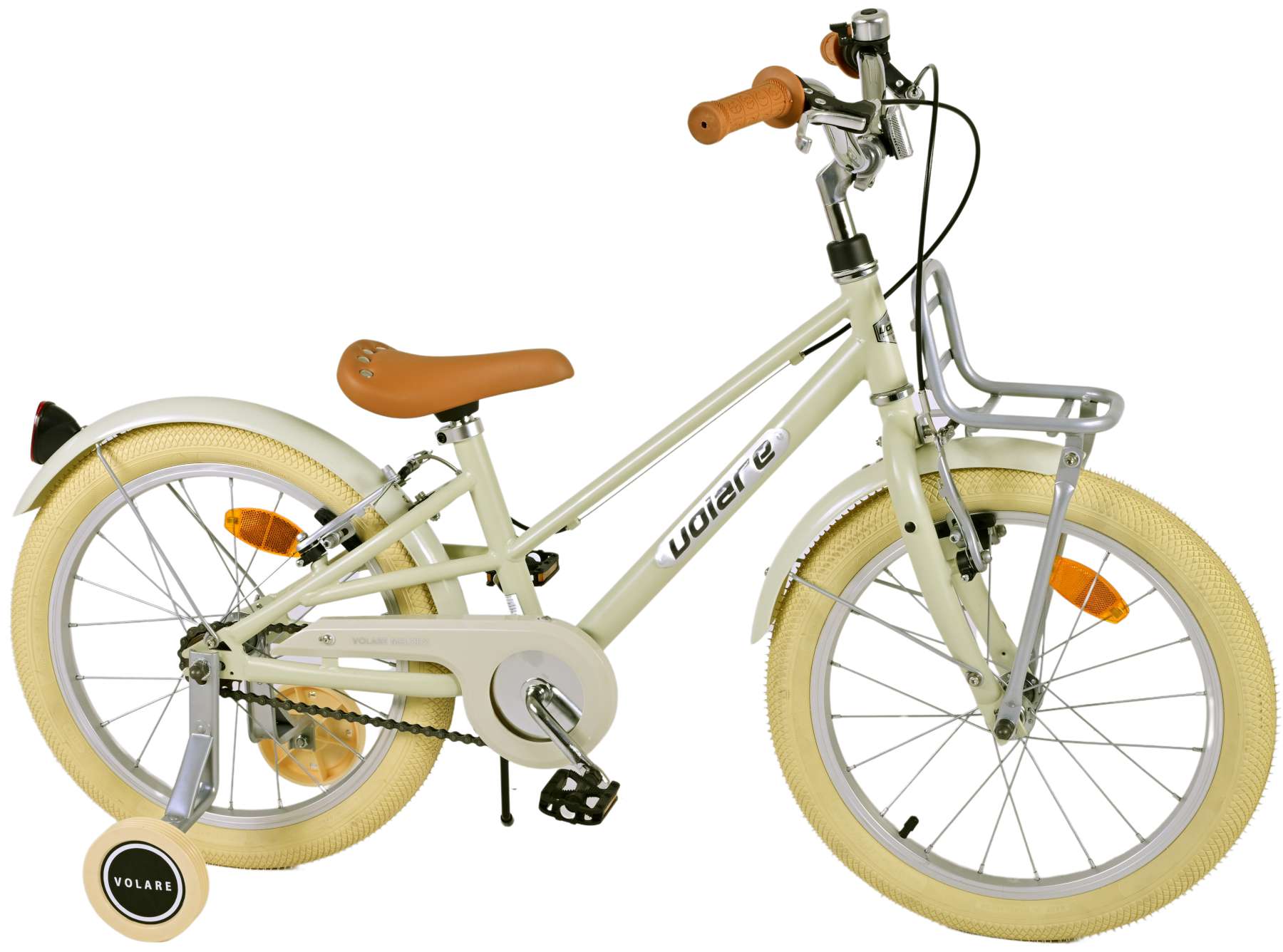Kinderfahrrad Melody Fahrrad für Mädchen 18 Zoll Kinderrad Sandfarben