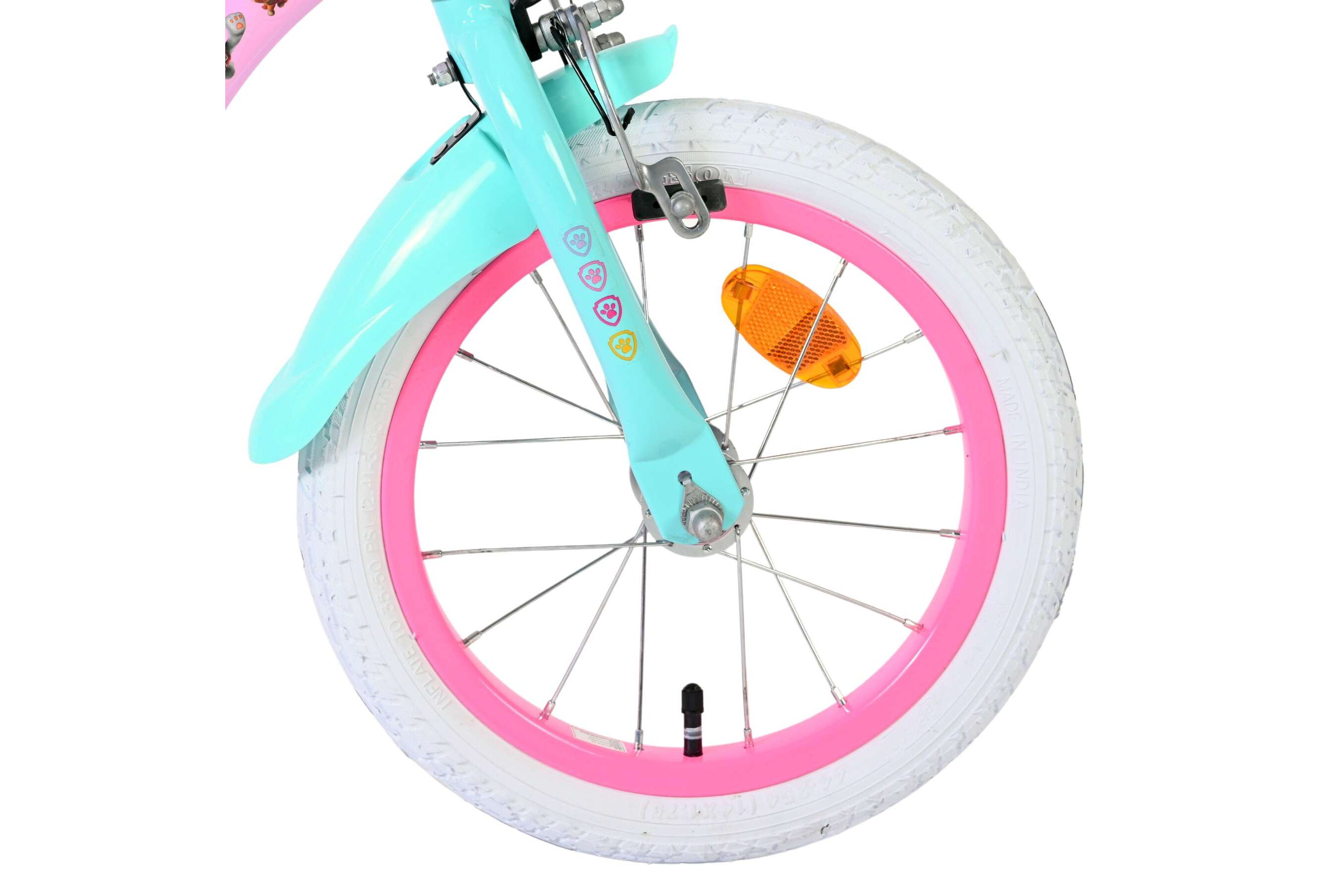 Volare Kinderfahrrad Paw Patrol für Mädchen 14 Zoll Kinderrad in Rosa