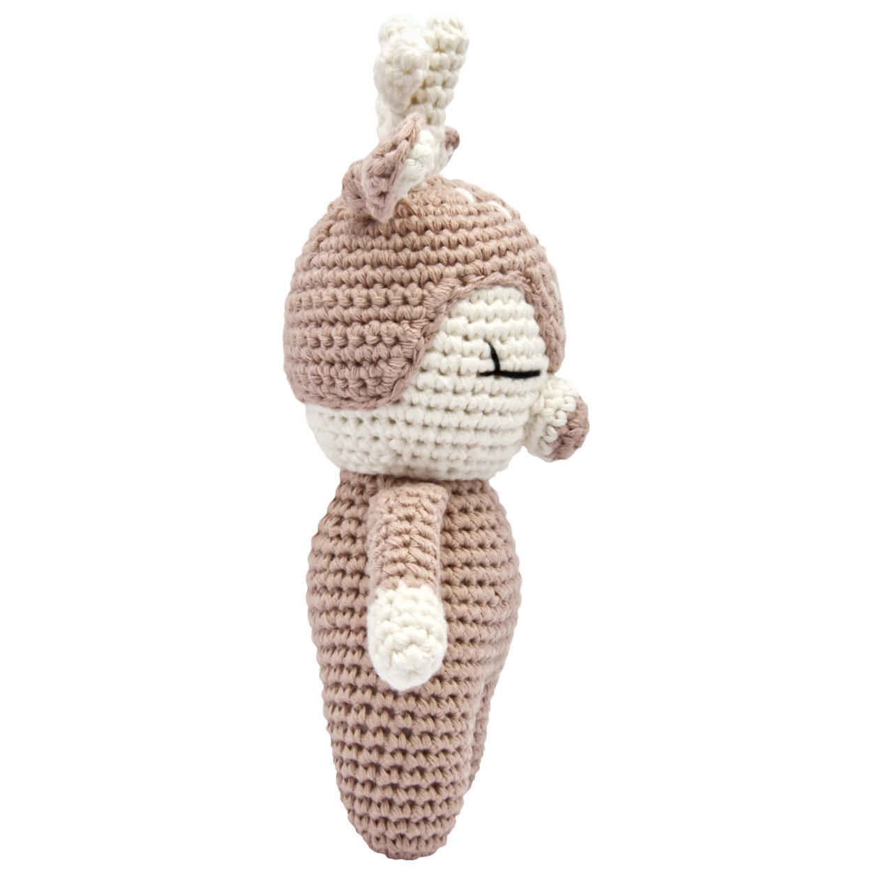 Handgestrickter Hirsch/Reh gehäkelt aus Baumwolle Spielzeug 18 cm