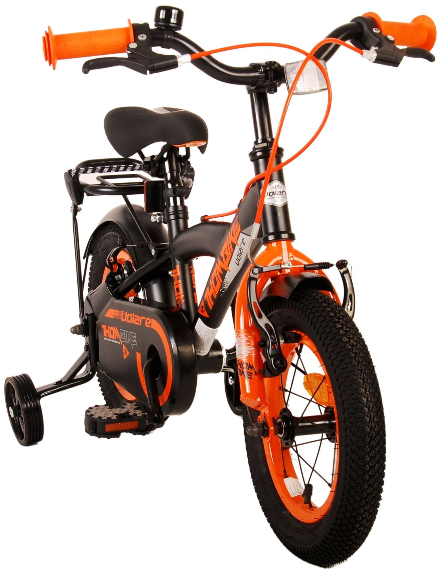 Kinderfahrrad Thombike für Jungen 12 Zoll Kinderrad in Schwarz Orange