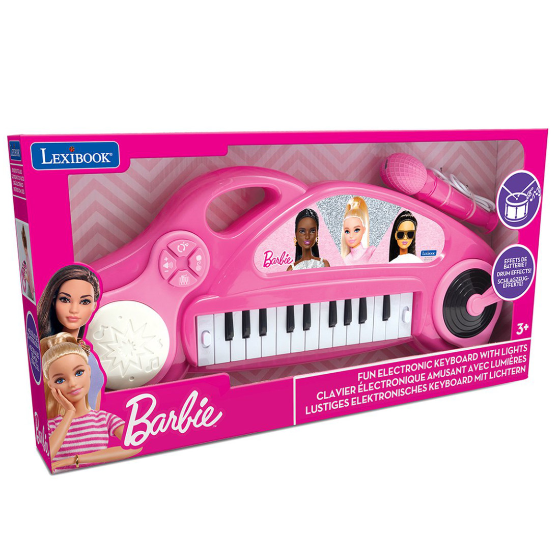 Barbie Elektronisches Keyboard Drumpad und Lichteffekten