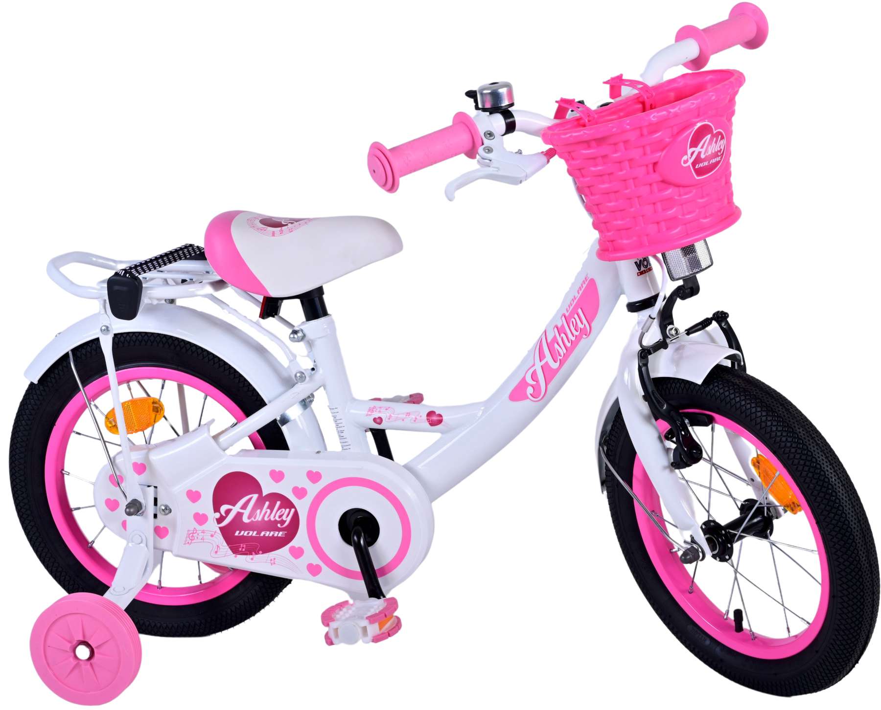Kinderfahrrad Ashley für Mädchen 14 Zoll Kinderrad in Weiß
