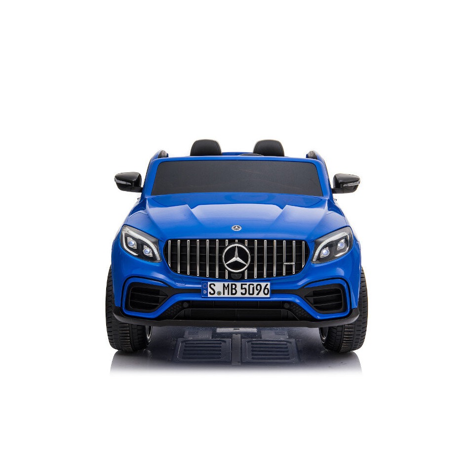 ES-Toys Kinderfahrzeug – Elektro Auto „Mercedes GLC63S“ – lizenziert – Doppelsitzer – 12V10AH Akku,4 Motoren+ 2,4Ghz+Ledersitz+EVA – Schwarz