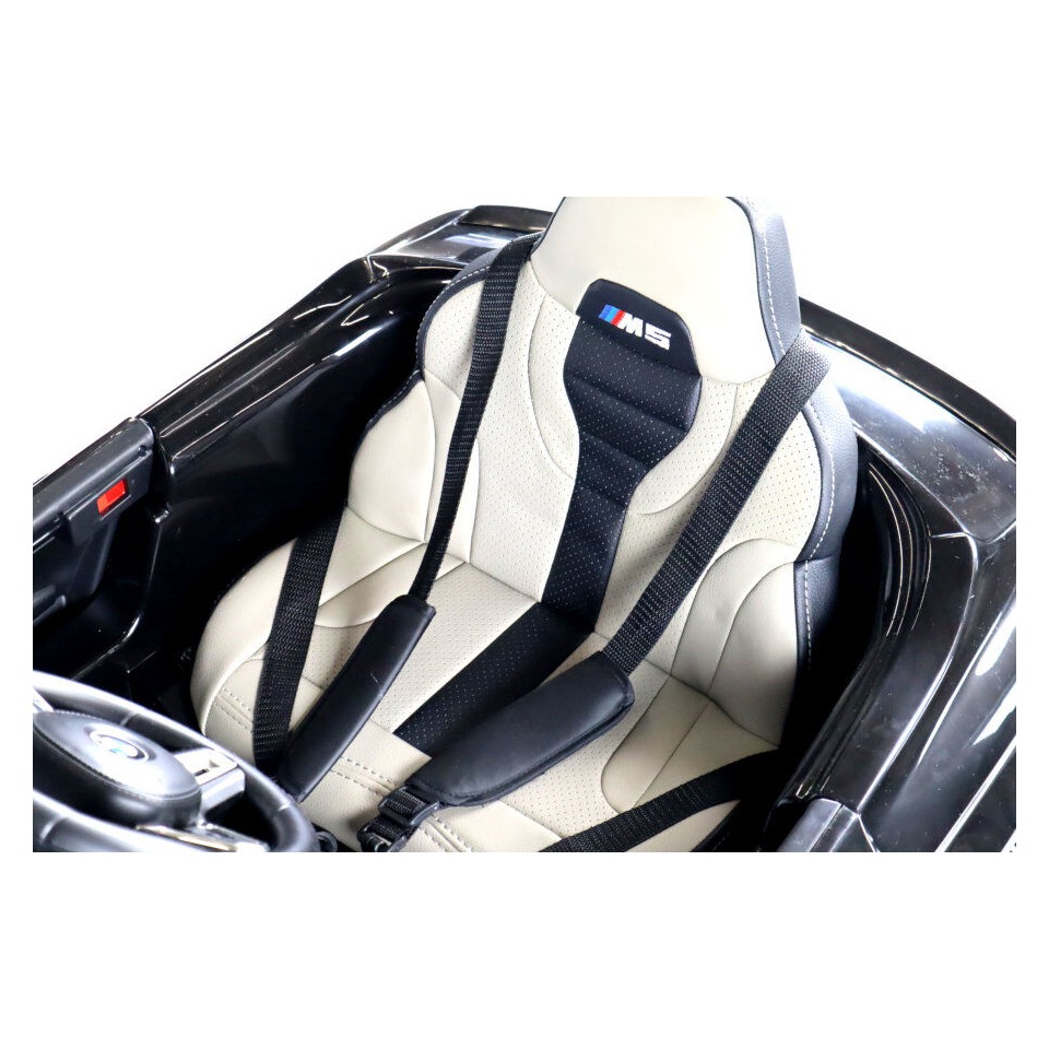 ES-Toys Elektro Kinderfahrzeug „BMW M5 Drift Version“ – lizenziert – 2x 12V7A Akku, 2 Motoren- 2,4Ghz Fernsteuerung, MP3, Ledersitz+EVA