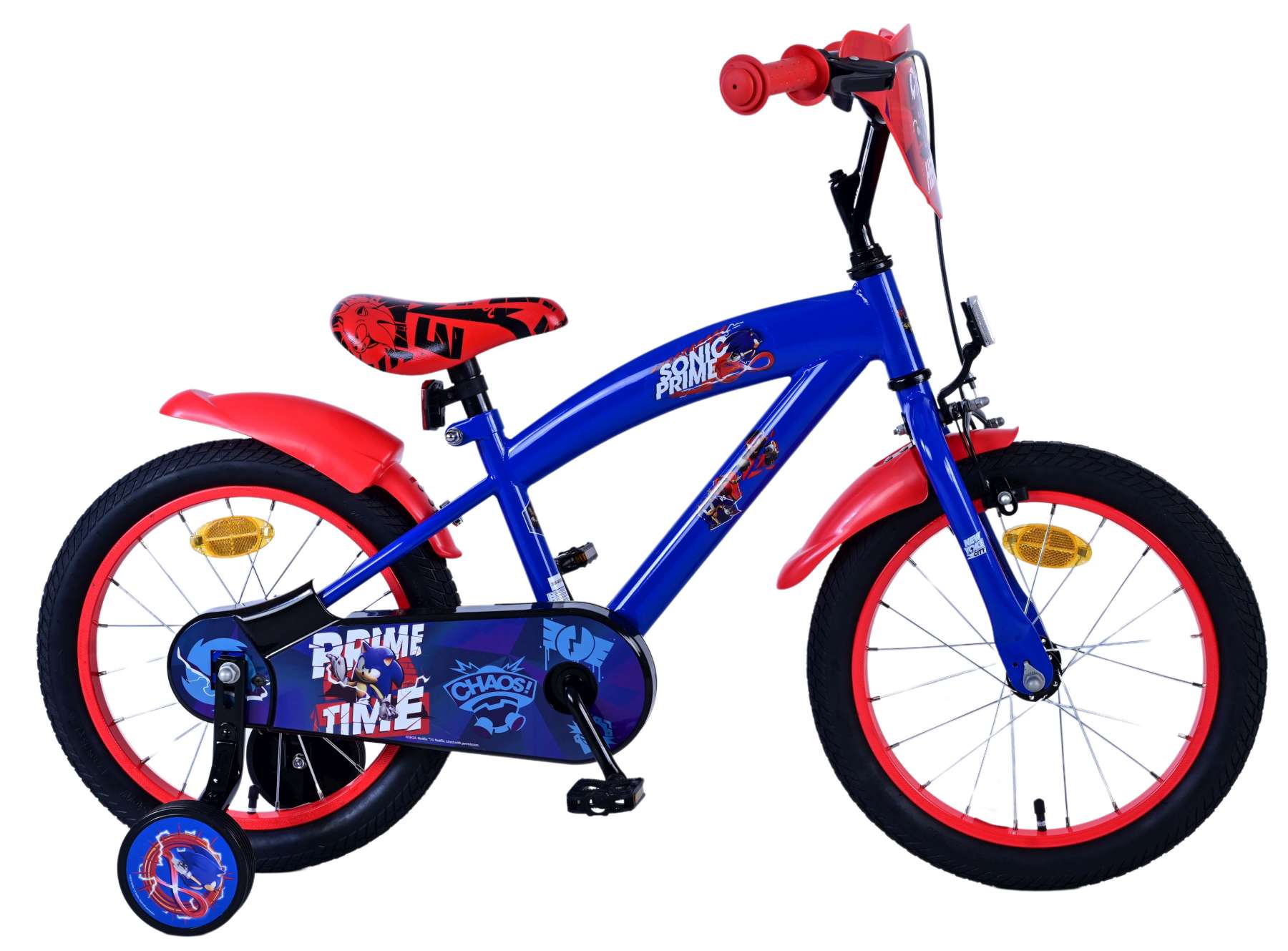 Kinderfahrrad Sonic Prime Fahrrad Jungen 16 Zoll Kinderrad in Blau Rot