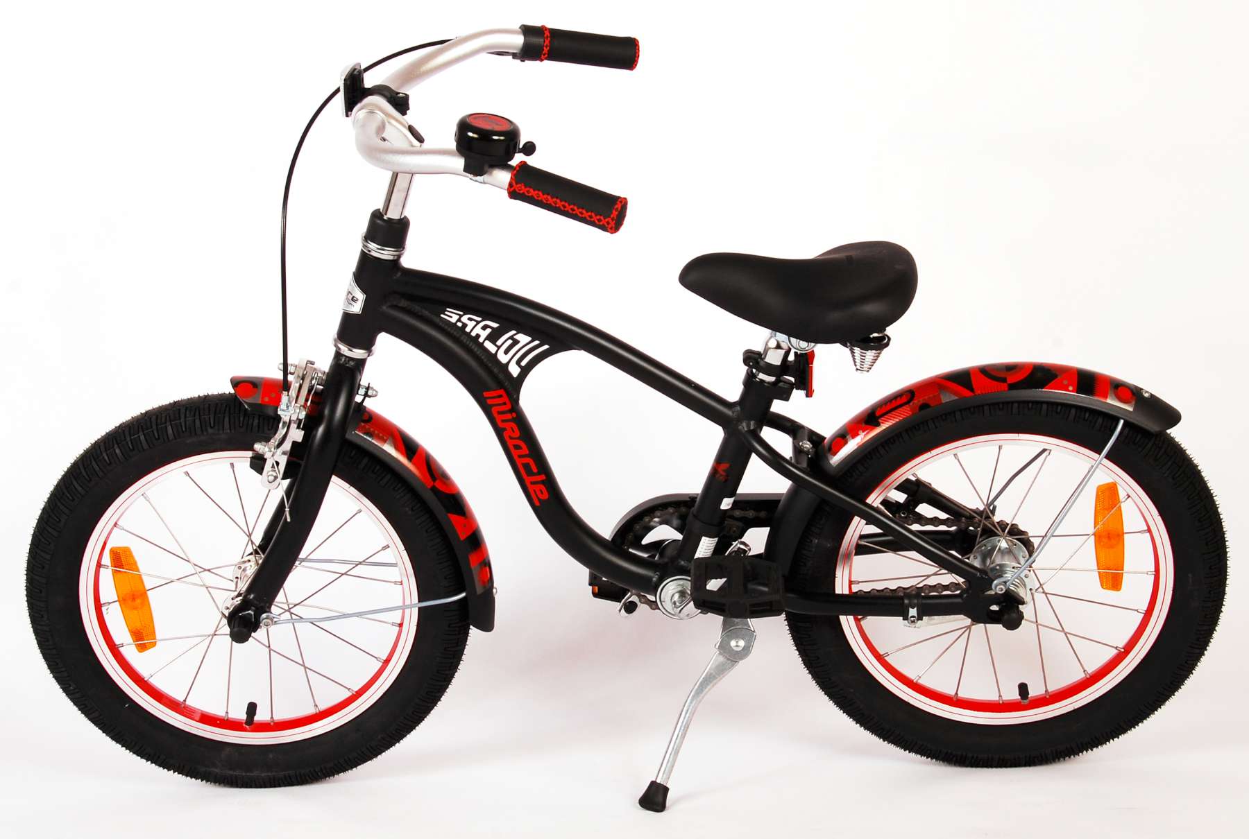 Kinderfahrrad Miracle Cruiser für Jungen 16 Zoll Kinderrad Mattschwarz