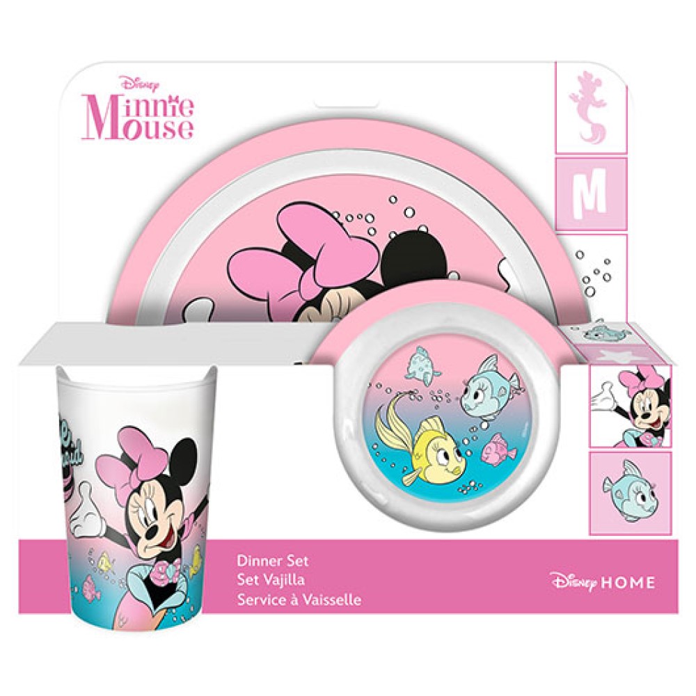 Minnie Mouse Disney Geschirrset Teller Schüssel Becher