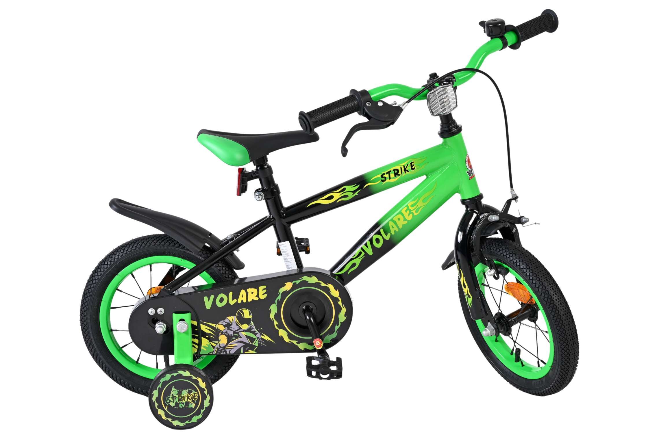 Volare Kinderfahrrad Strike für Jungen 12 Zoll Kinderrad in Schwarz Grün Volare Kinderfahrrad Strike für Jungen 12 Zoll Kinderrad in Schwarz Grün