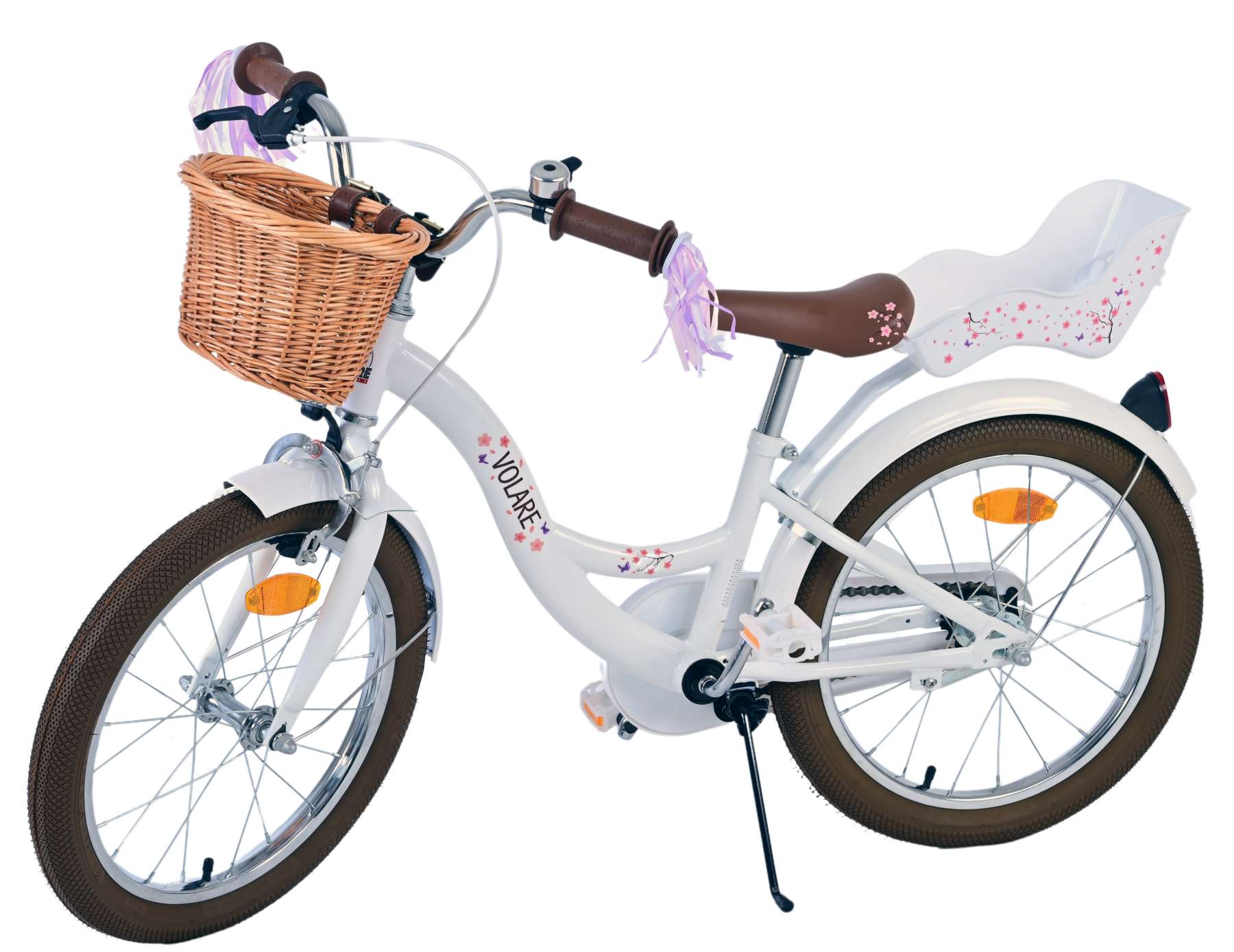 Kinderfahrrad Blossom Fahrrad für Mädchen 18 Zoll Kinderrad in Weiß