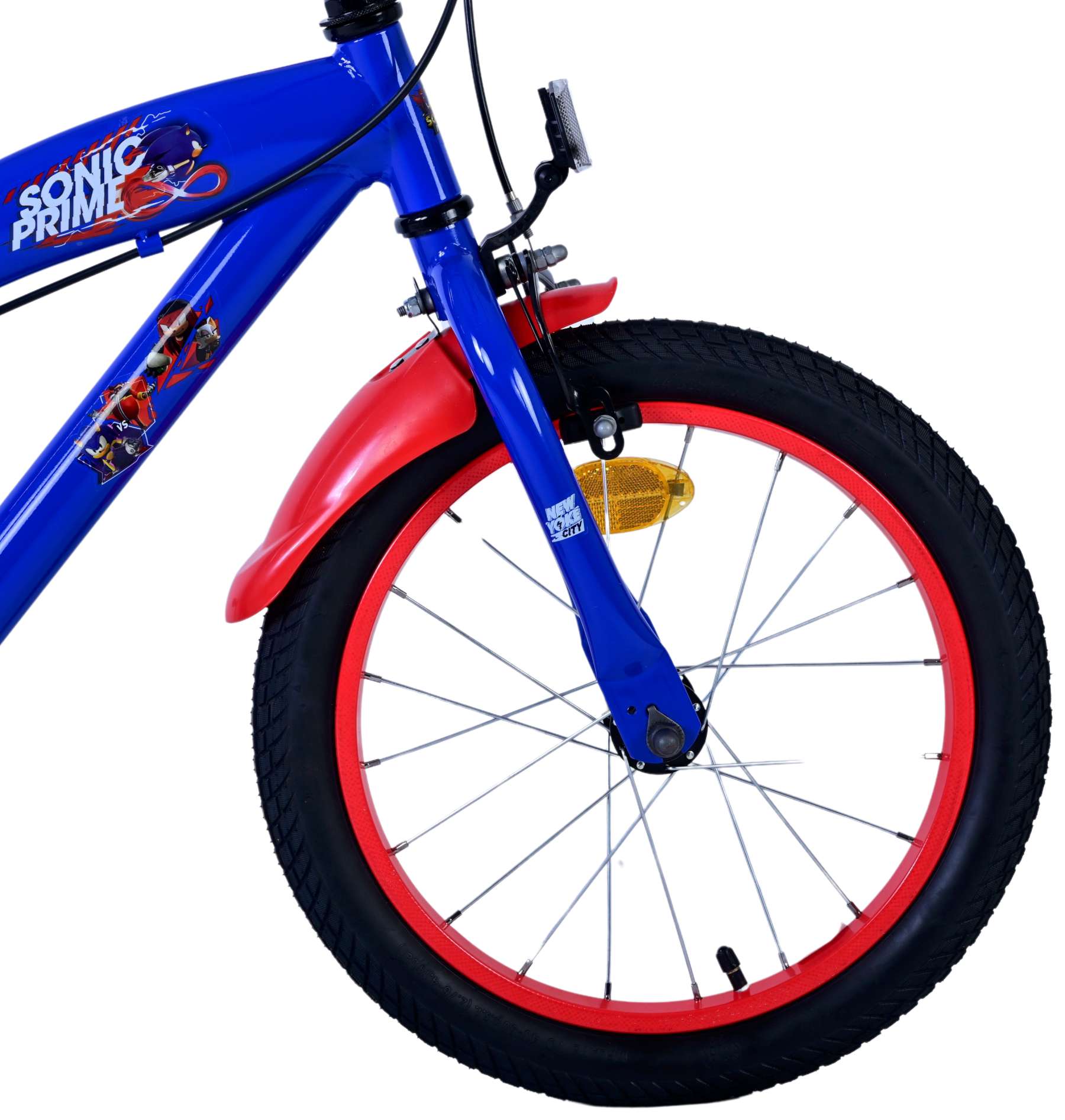 Kinderfahrrad Sonic Prime Fahrrad Jungen 16 Zoll Kinderrad in Blau Rot