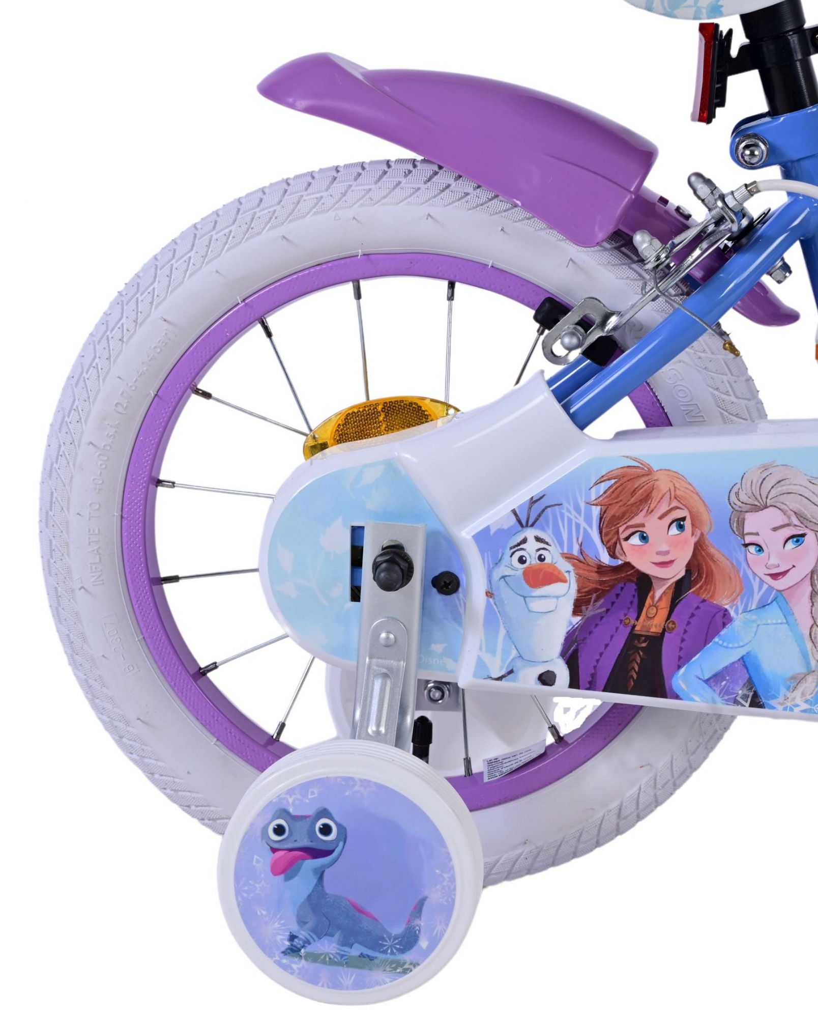Kinderfahrrad Disney Frozen 2 für Mädchen 14 Zoll Kinderrad Blau/Lila