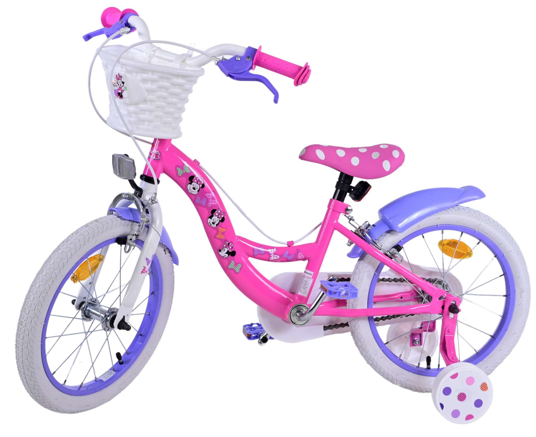 Kinderfahrrad Disney Minnie Fahrrad für Mädchen 16 Zoll Kinderrad Rosa