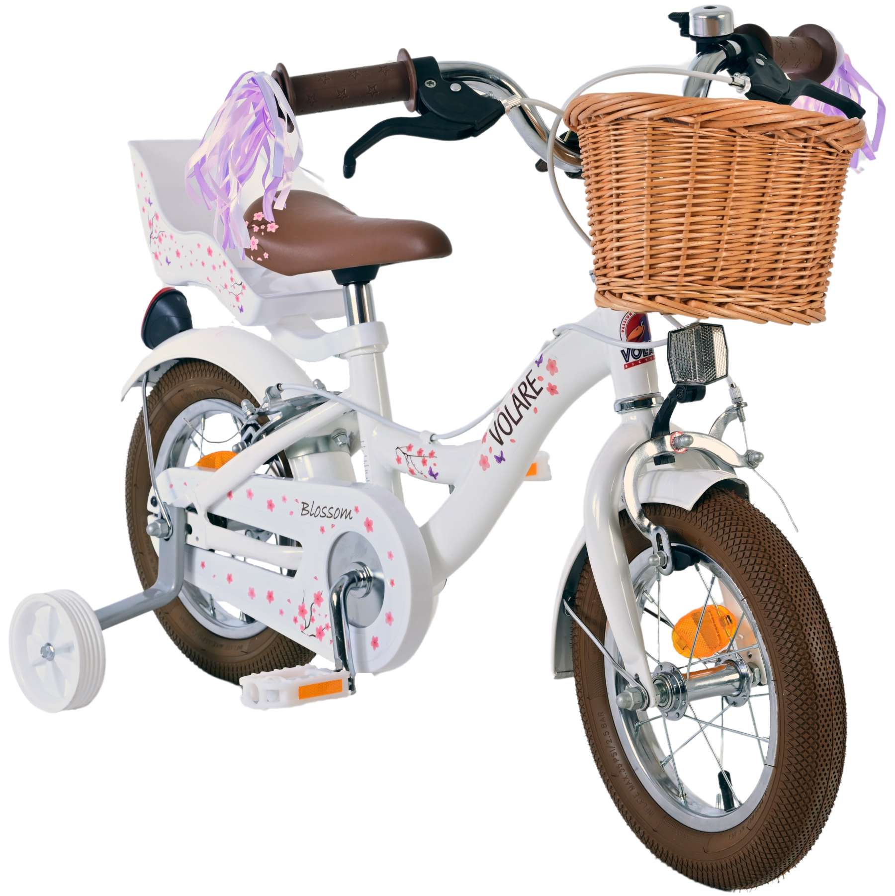 Kinderfahrrad Blossom für Mädchen 12 Zoll Kinderrad in Weiß