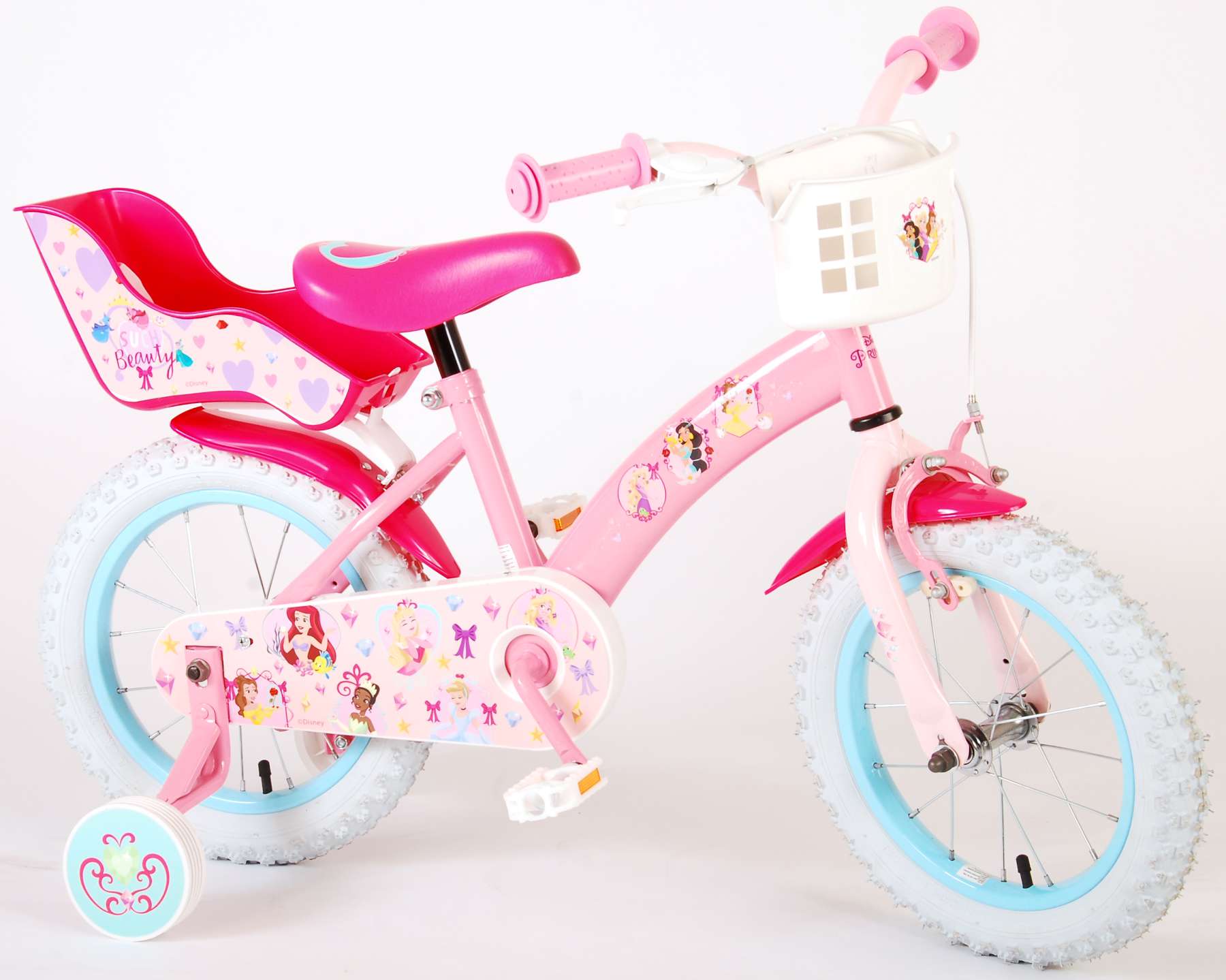 Kinderfahrrad Disney Princess für Mädchen 14 Zoll Kinderrad in Pink