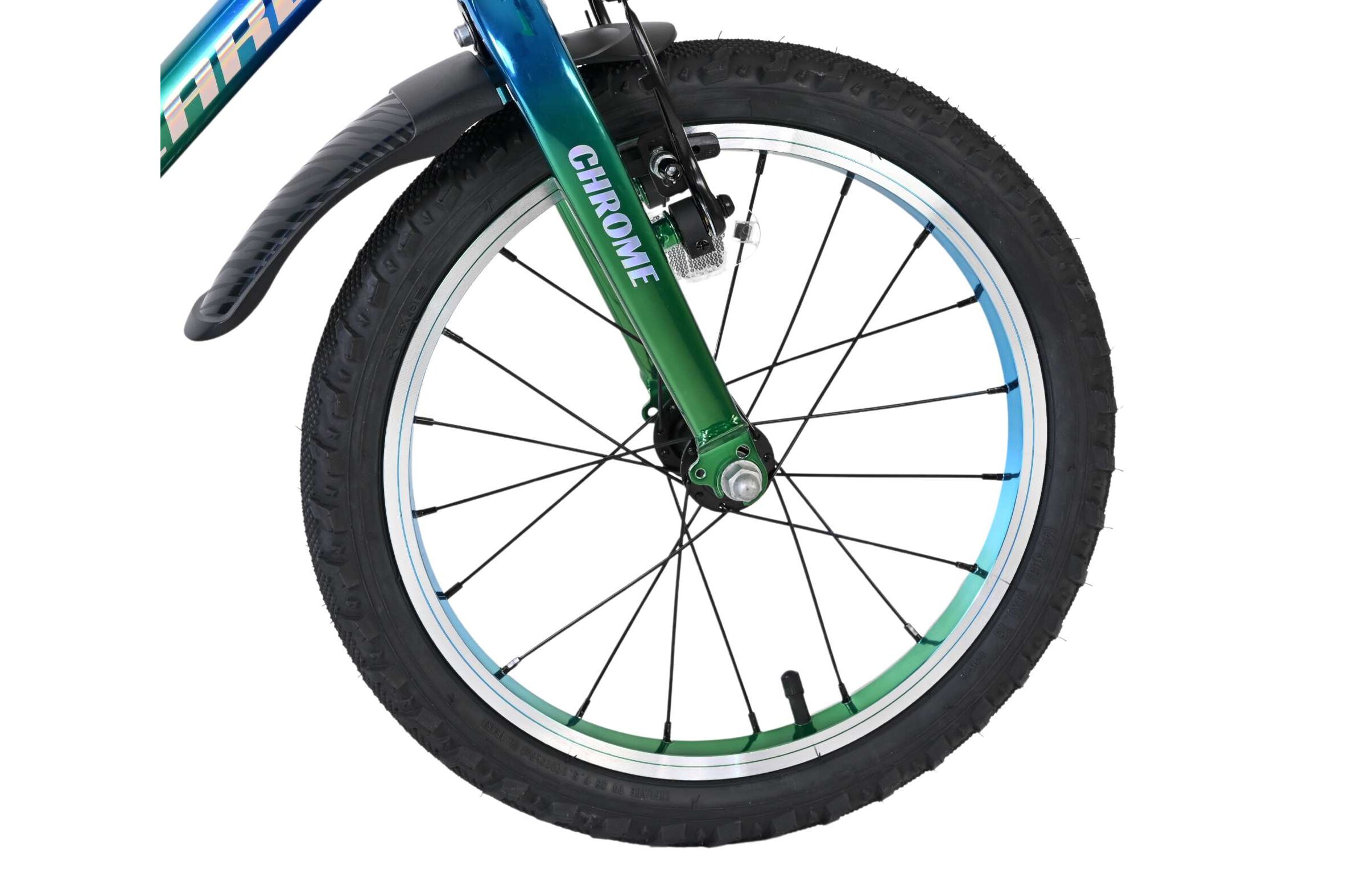 Volare Kinderfahrrad Chrome für Jungen 16 Zoll Kinderrad in Blaugrün, Zwei Handbremsen