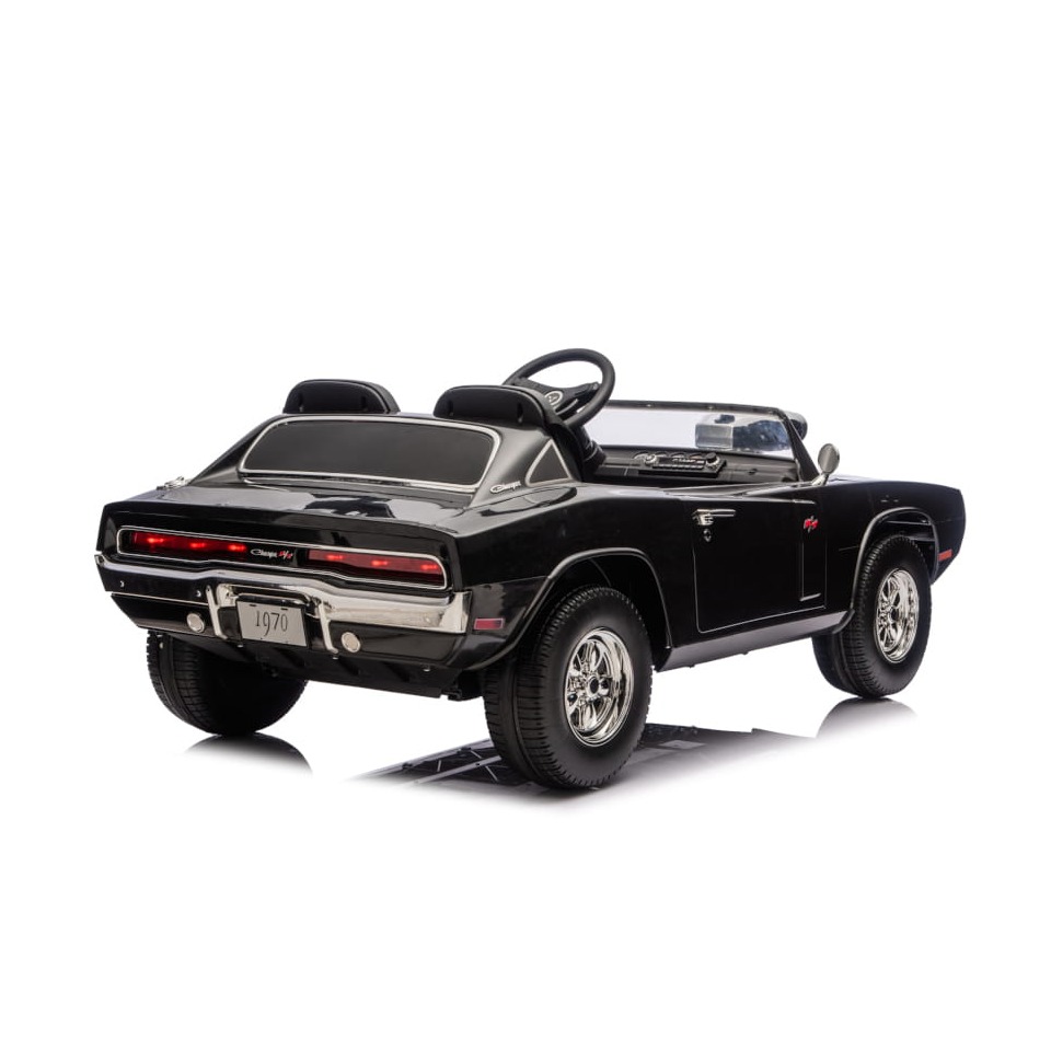 ES-Toys Elektro Kinderauto „Dodge Charger“ – lizenziert – 24V7A Akku und 2 Sitzer- 2,4Ghz + MP3 + Leder + EVA