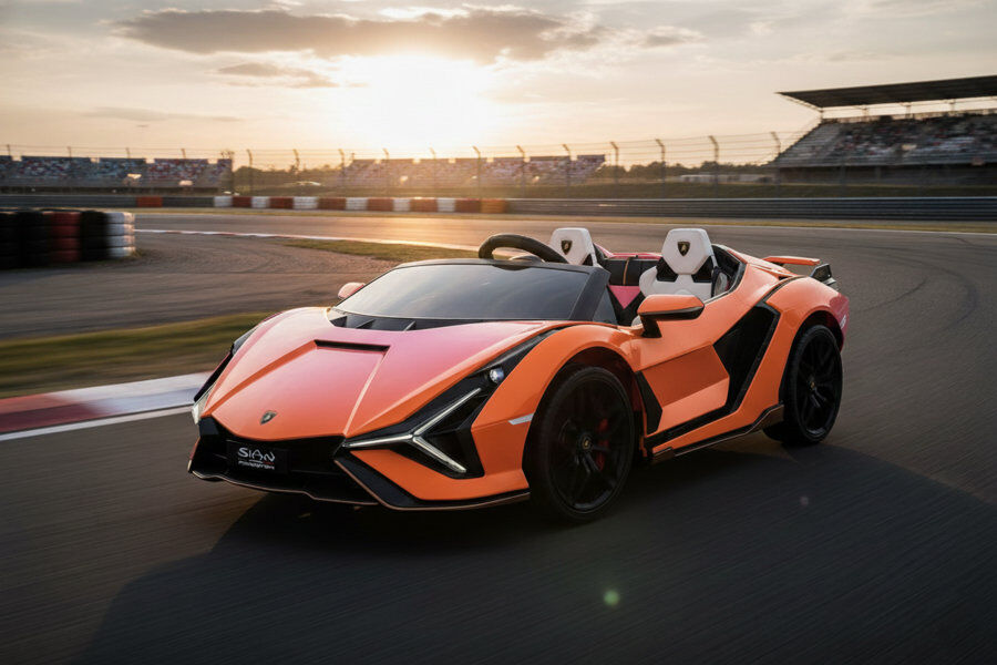 ES-Toys Kinderfahrzeug – Elektro Auto „Lamborghini SIAN 2 Sitzer“ – lizenziert – 24V Akku, 4 Motoren- 2,4Ghz Fernsteuerung, MP3, Ledersitz+EVA – Orange ES-Toys Kinderfahrzeug – Elektro Auto „Lamborghini SIAN 2 Sitzer“ – lizenziert – 24V Akku, 4 Motoren- 2,4Ghz Fernsteuerung, MP3, Ledersitz+EVA – Orange
