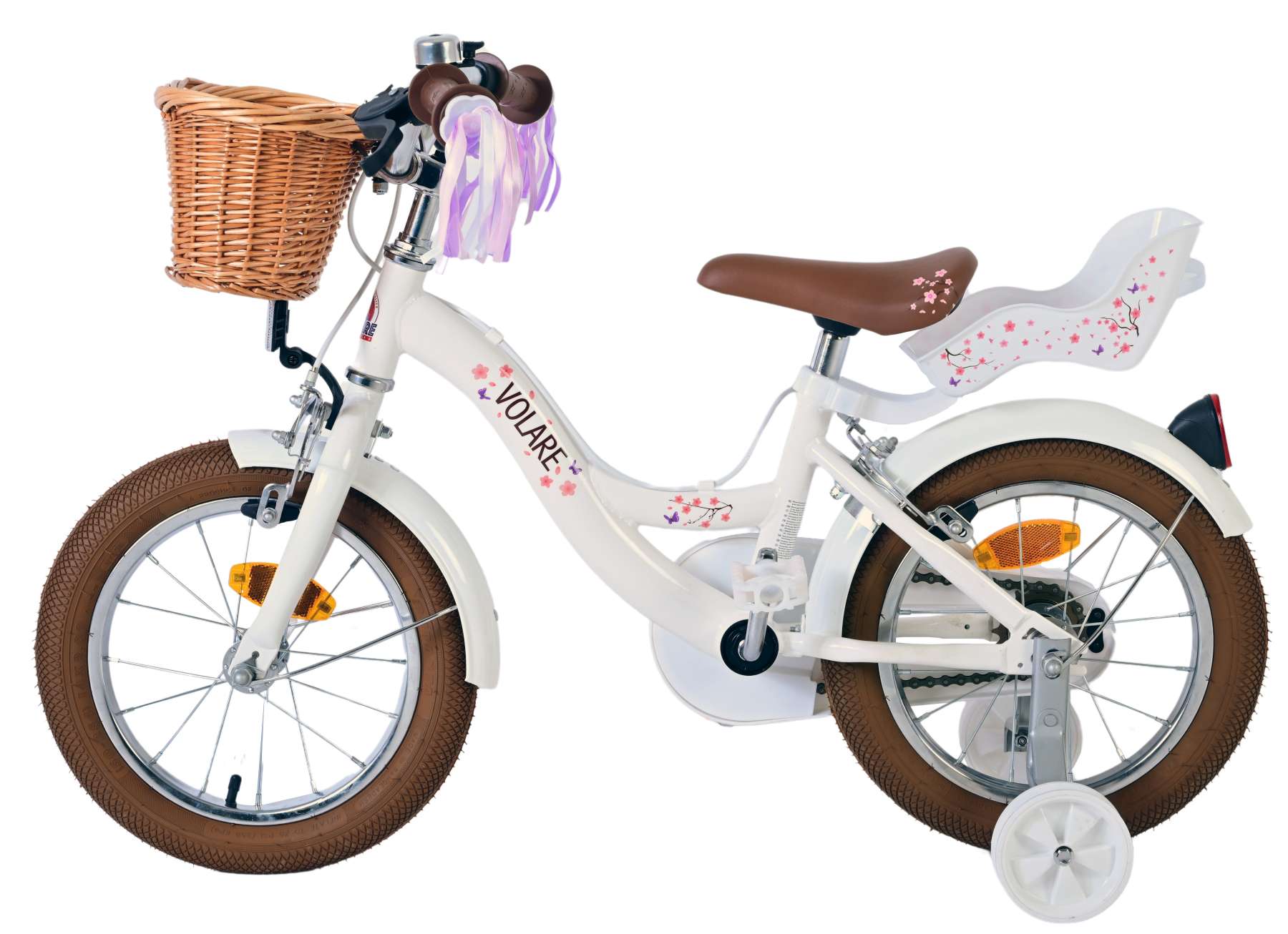 Kinderfahrrad Blossom für Mädchen 14 Zoll Kinderrad in Weiß