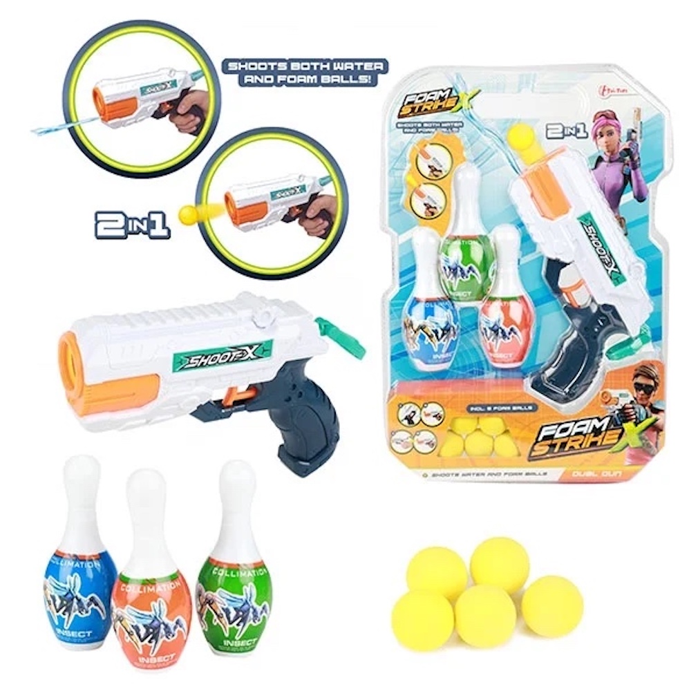 Wasserpistole und Ball Blaster 5xBall 3Kegel Wasserpistole und Ball Blaster 5xBall 3Kegel